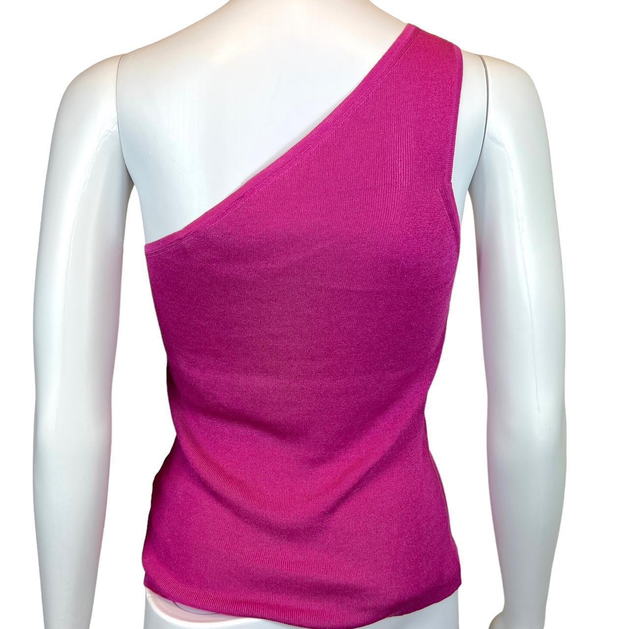 Gucci By Tom Ford Pink Silk Knit One Shoulder Tank Top - Outfit Repeater