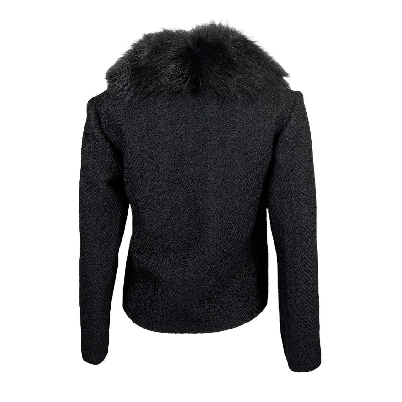 Dolce & Gabbana Black Wool Coat with Real Fur Collar - Outfit Repeater