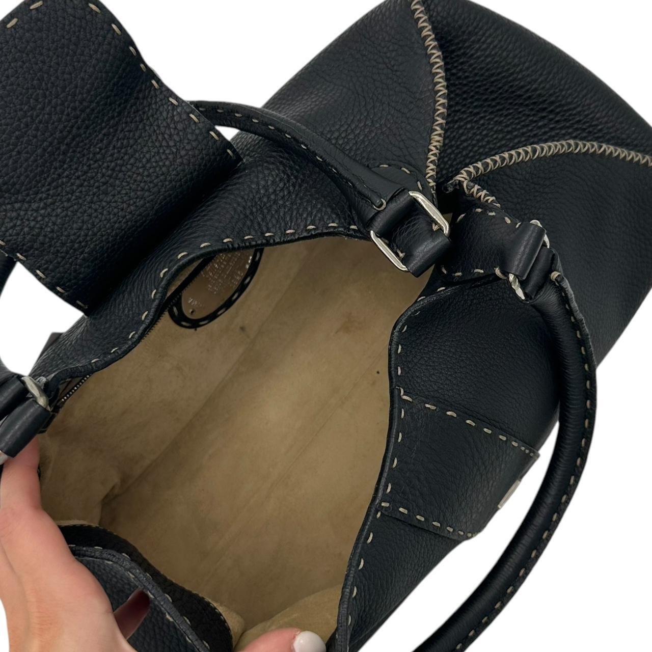 Fendi Black Leather Buckle Shoulder Bag
