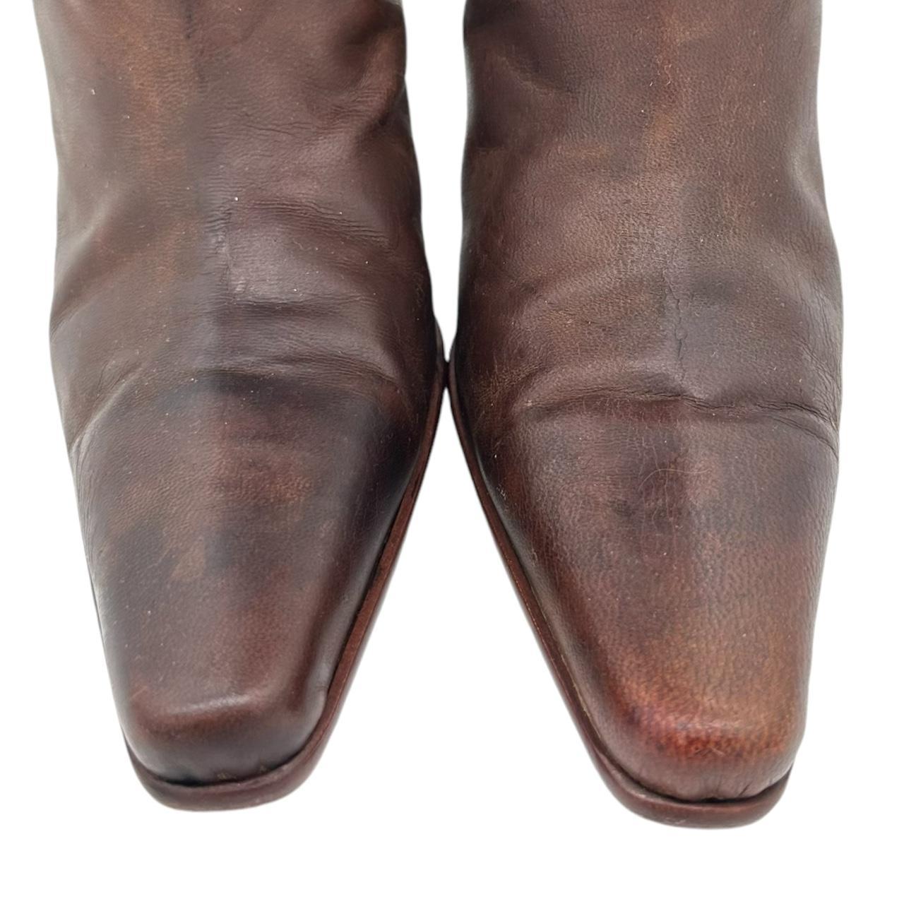 Fendi Brown Leather Heeled Knee-High Boots