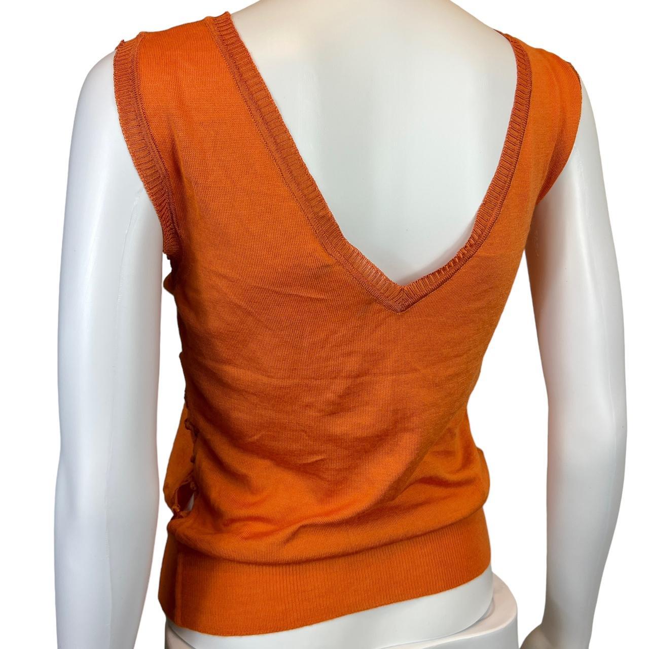 Christian Dior By John Galliano Spring 2006 Orange Knit Vest Tank with Side Cut-Outs