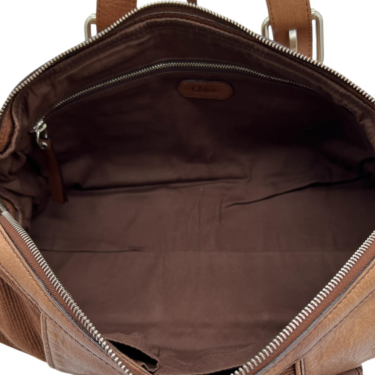 Chloé Brown Cloth Leather Buckle Shoulder Bag