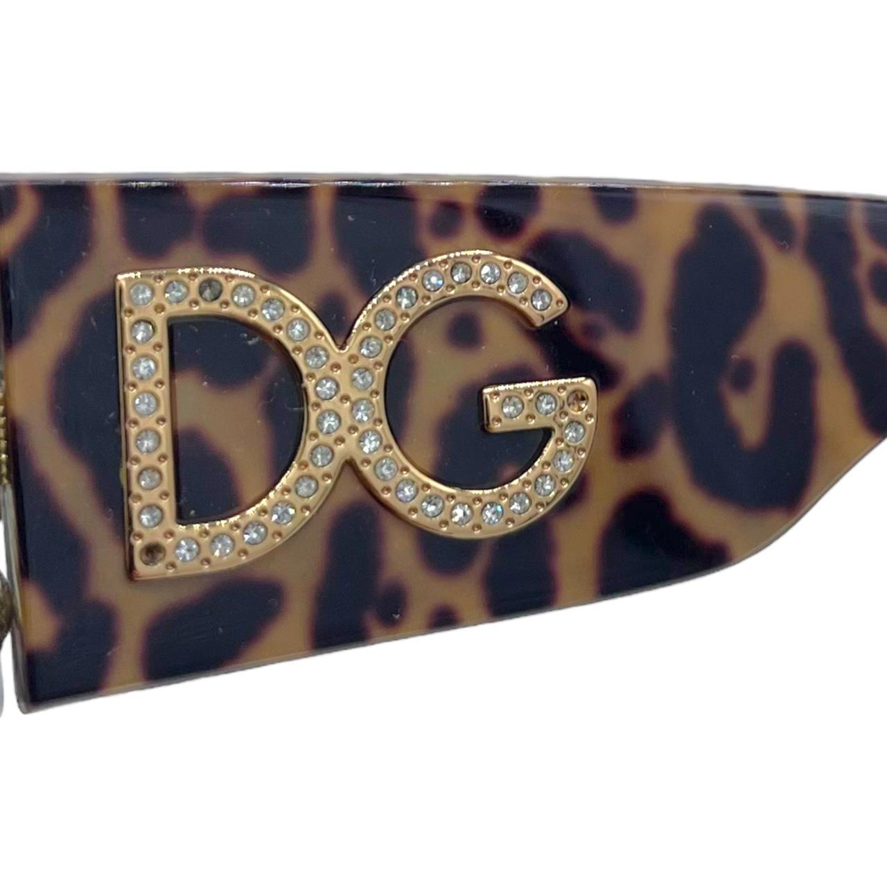Dolce & Gabbana Leopard Print Oversized Sunglasses