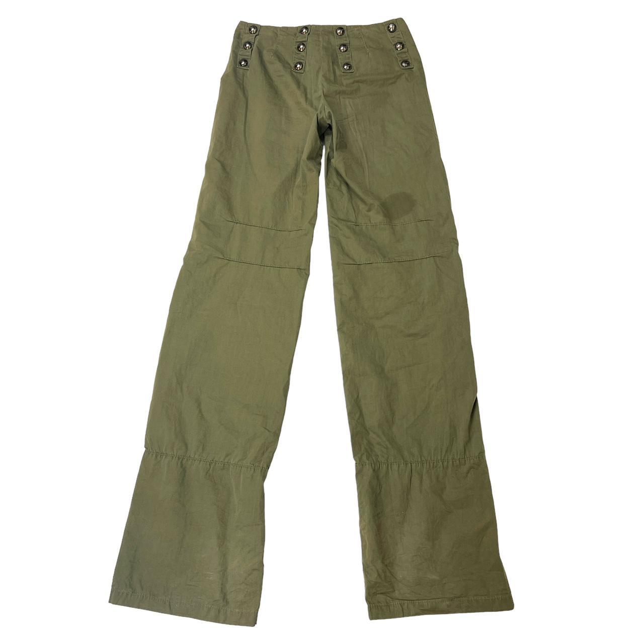 Versus Versace Khaki Green Studded Convertible Cargo Pants / Capris