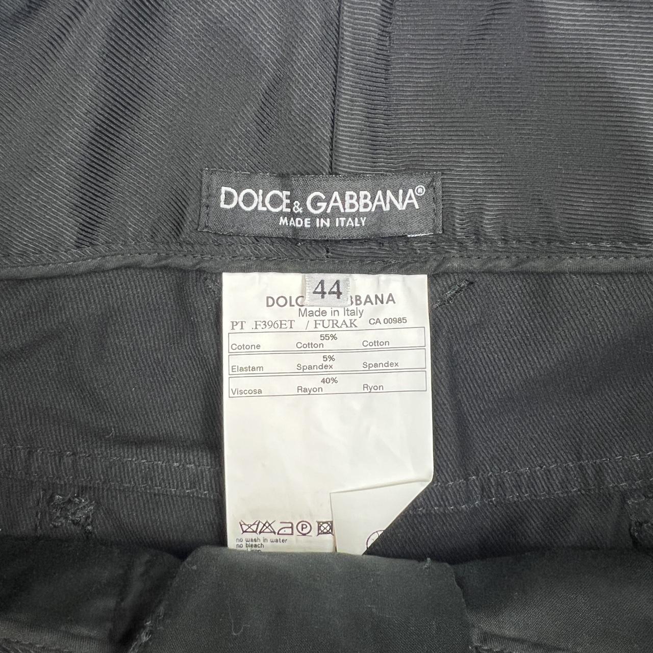 Dolce & Gabbana Black Low Rise Pants with Metal DG Logo Hardware