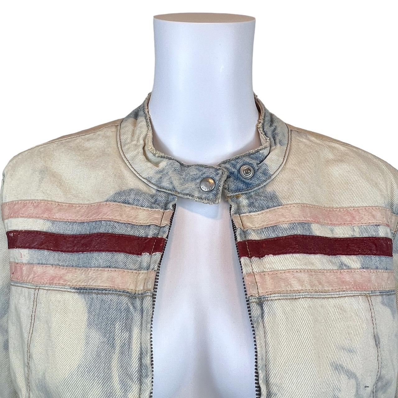 Miss Sixty Acid Wash Denim Biker Style Jacket