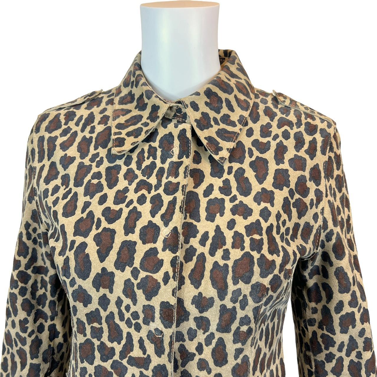 Dolce & Gabbana Leopard Print Suede Leather Jacket