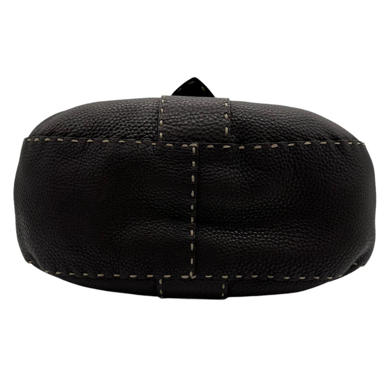 Fendi Selleria Gray Leather Crescent Shoulder Bag - Outfit Repeater