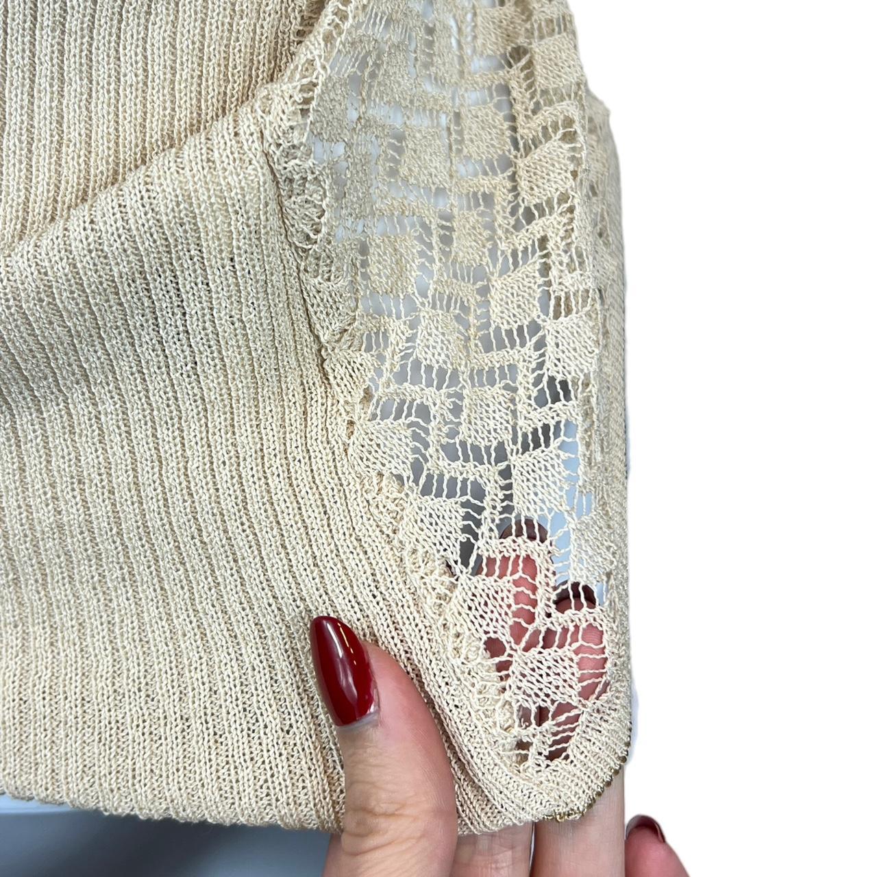 Dolce & Gabbana Tan Knit Sheer Front Cami Tank - Outfit Repeater