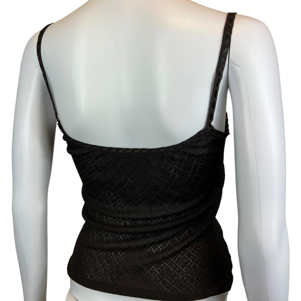 Christian Dior By John Galliano Spring 2006 Brown Knit Ruffle Front Cami with Bows - Outfit Repeater