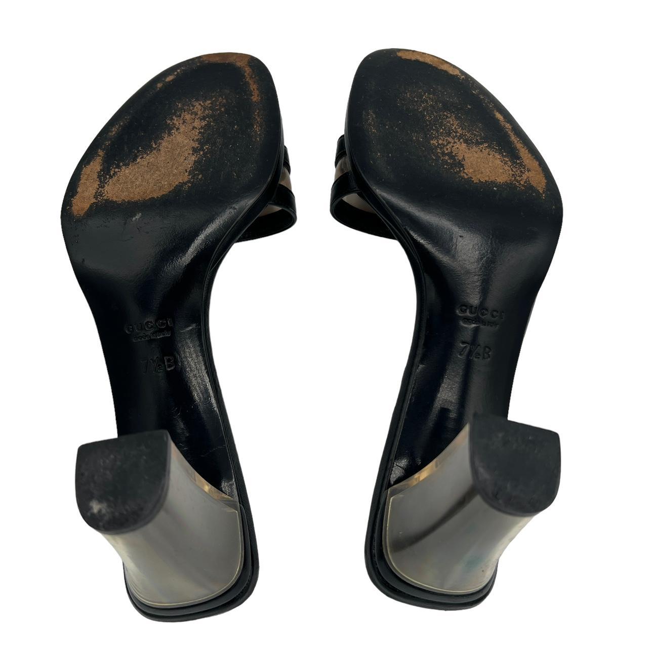 Gucci by Tom Ford Black Leather Transparent Mule Heels - Outfit Repeater
