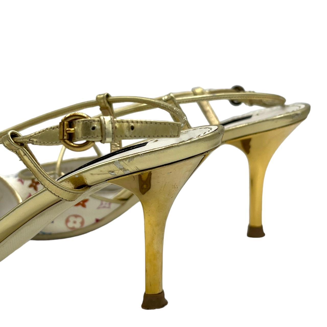 Louis Vuitton Pointed Toe Heels White Murakami Monogram