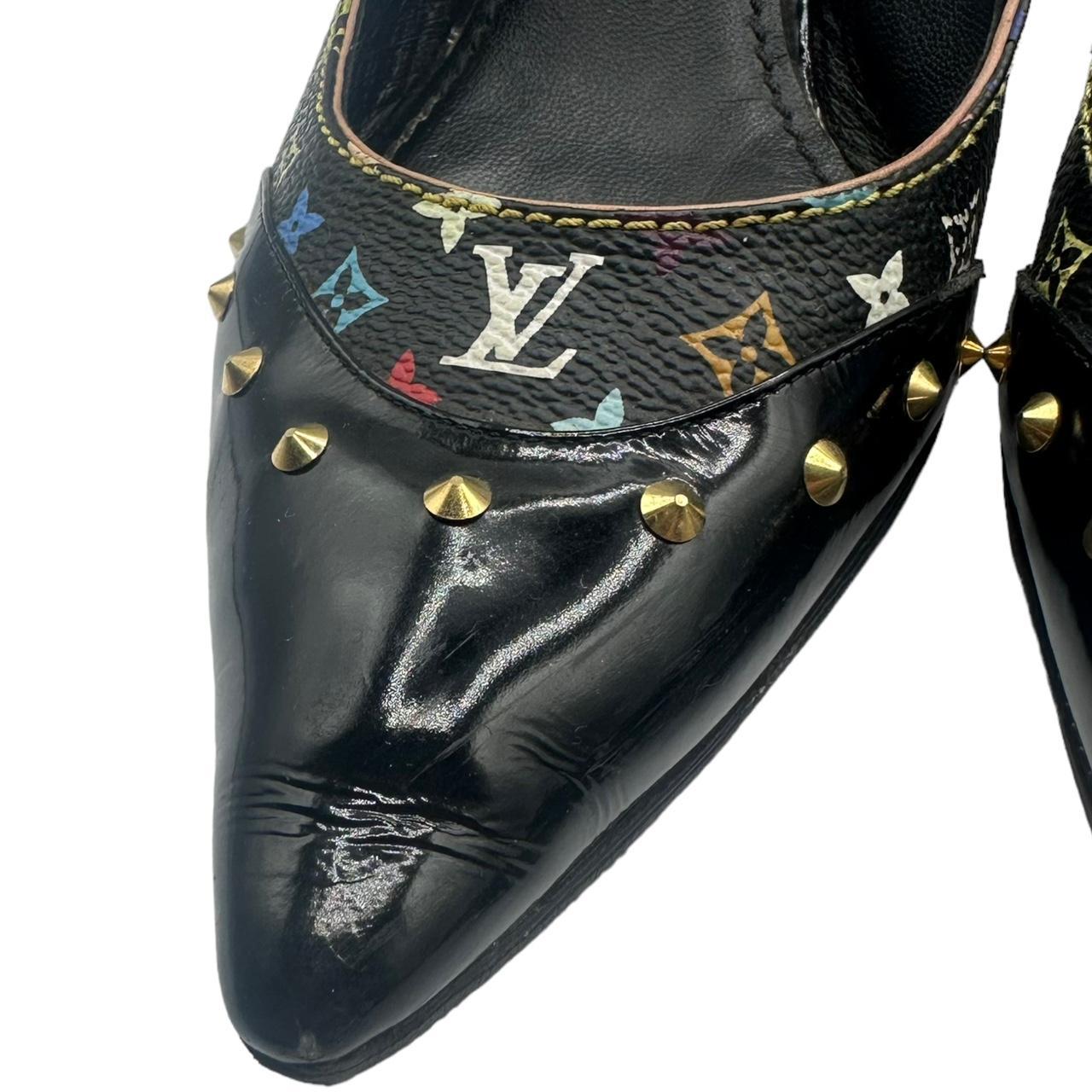 Louis Vuitton Pointed Toe Heels Black Multicolor Monogram