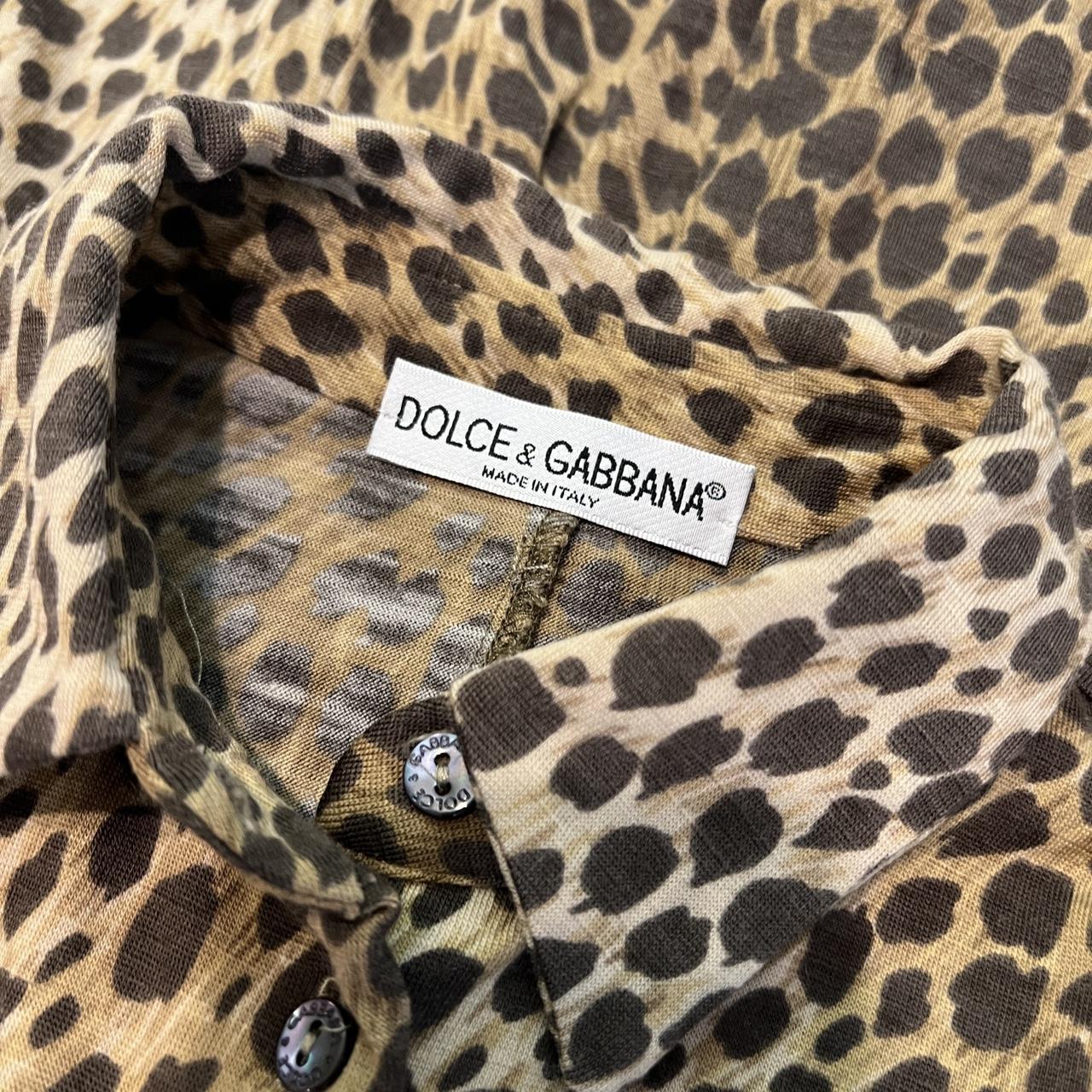 Dolce & Gabbana Leopard Print Button Up Blouse Top