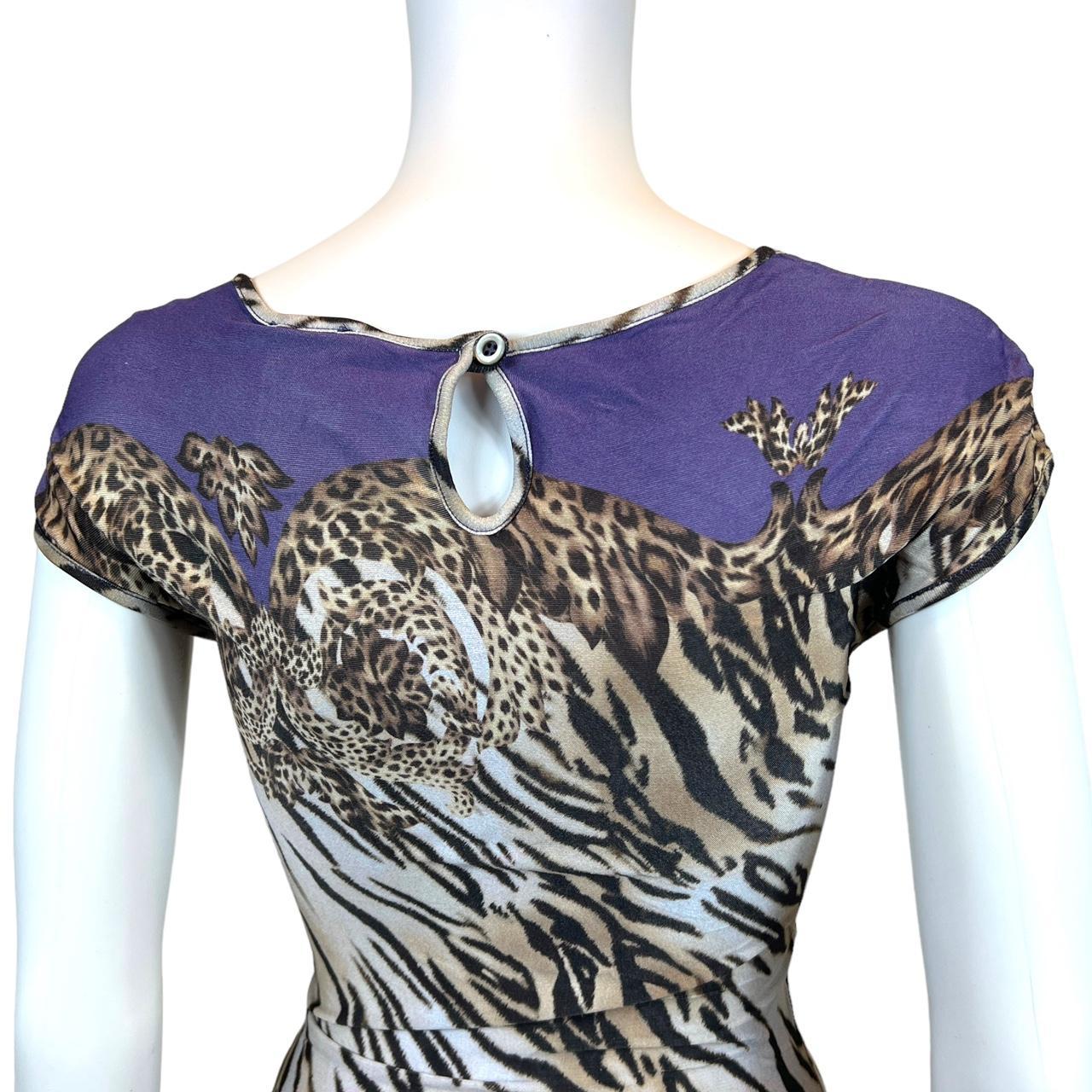 Versace Jeans Couture Leopard Tiger Print Midi Dress