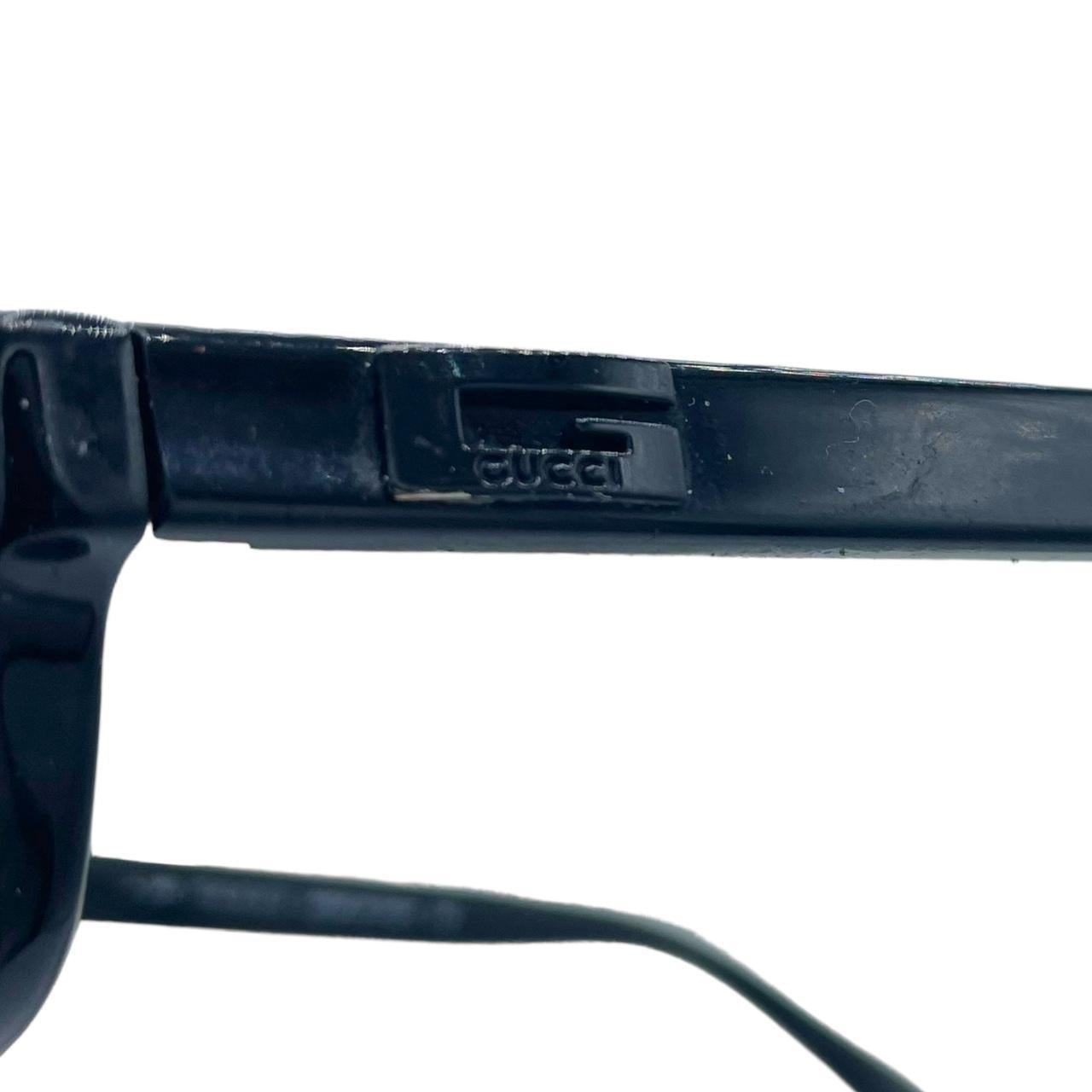 Gucci Black Rectangle Sunglasses with Dark Tinted Lenses