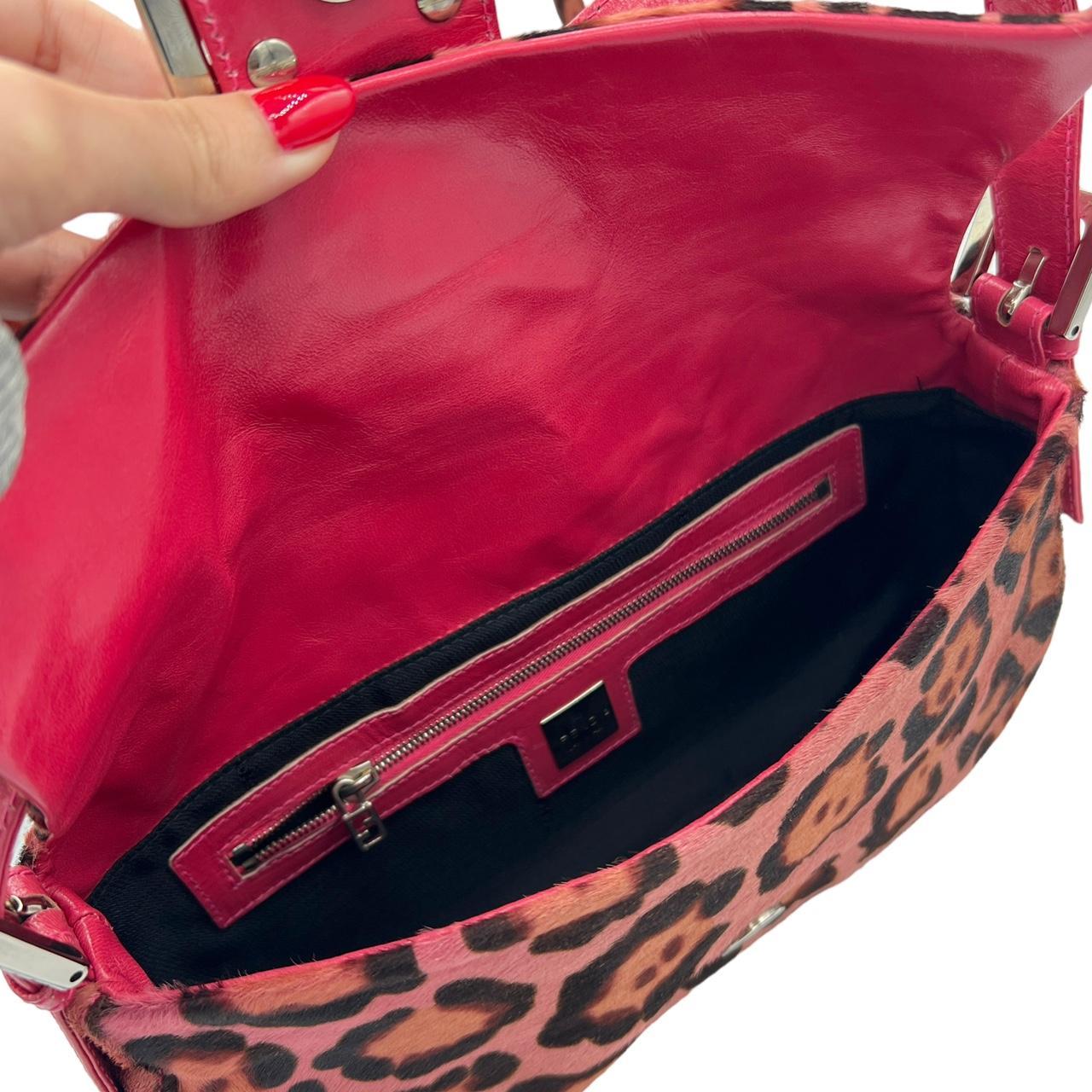 Fendi Hot Pink Leopard Print Baguette Shoulder Bag - Outfit Repeater