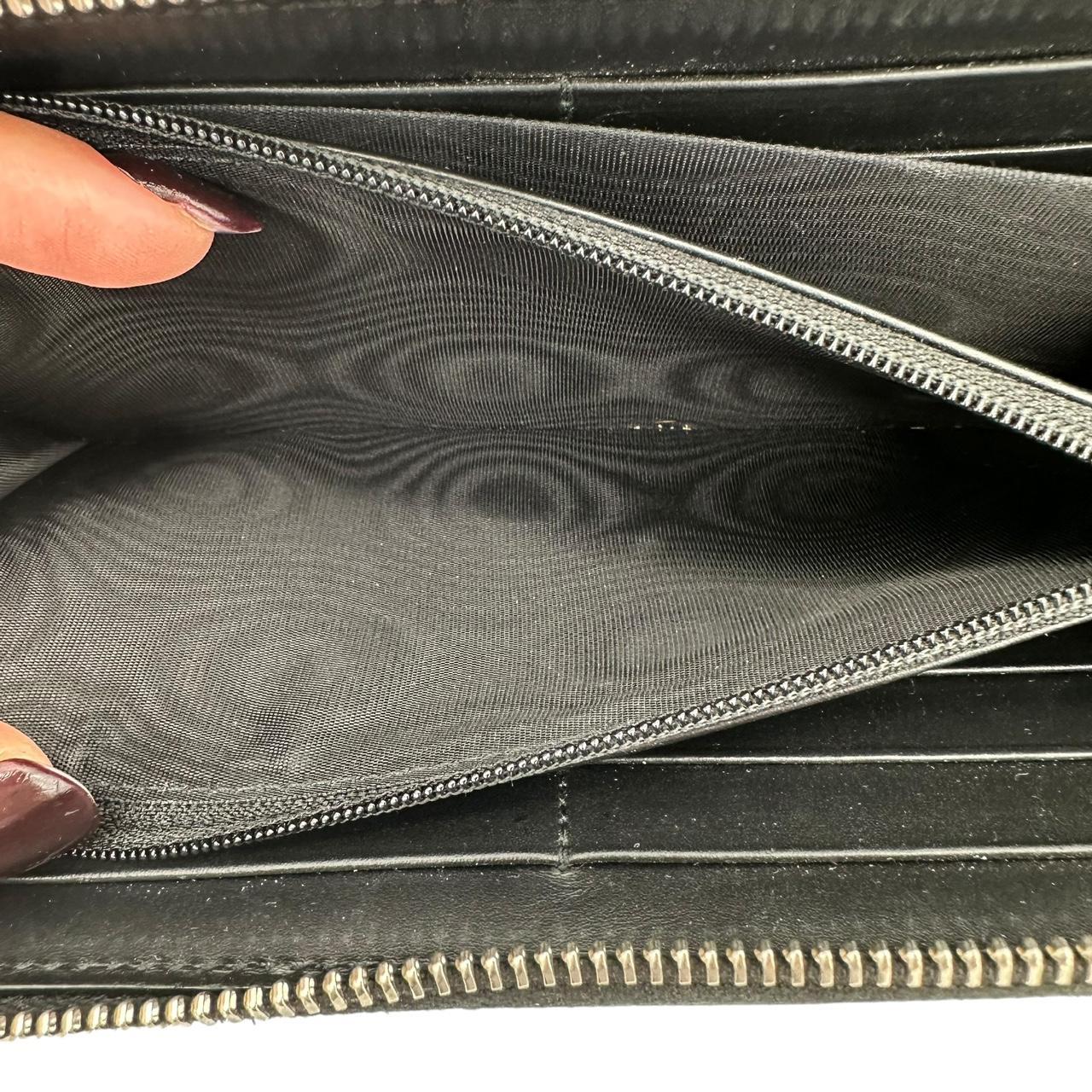 Gucci Long Zipper Wallet Black Leather Monogram