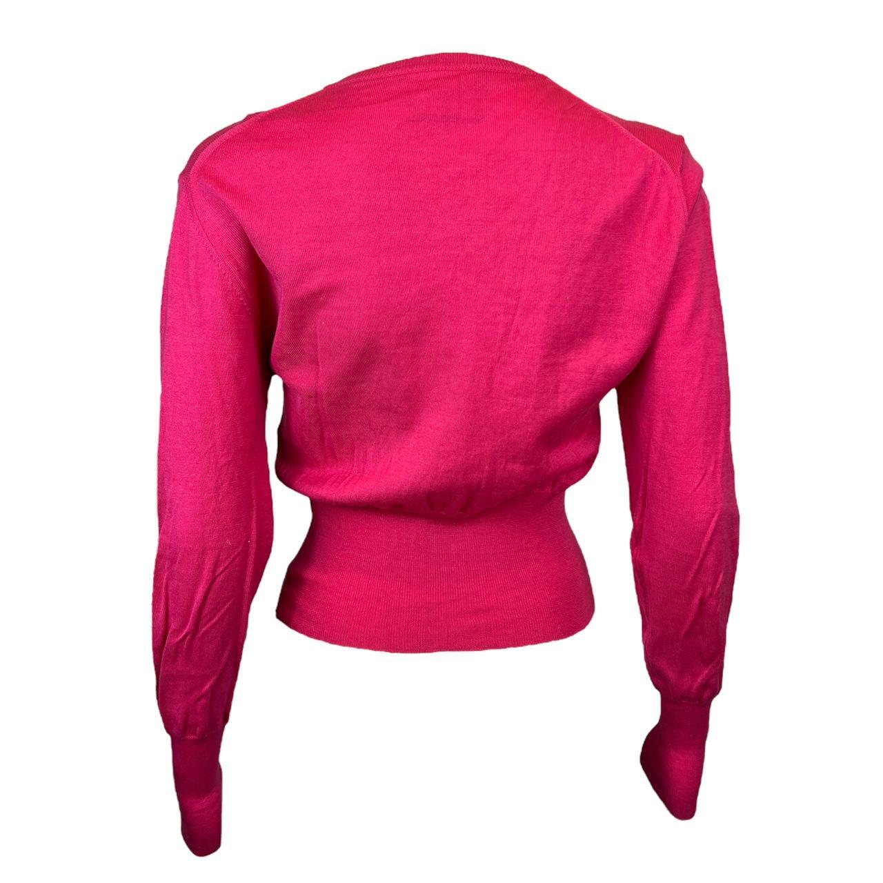 Vivienne Westwood Red Label Hot Pink Cropped V-Neck Sweater - Outfit Repeater