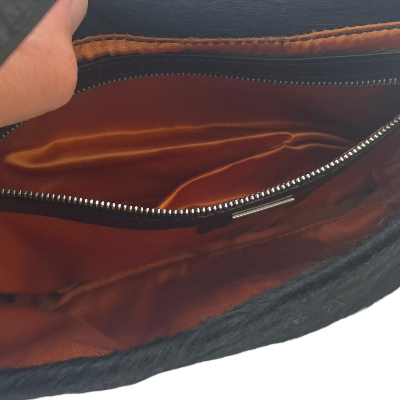 Fendi Black Ponyhair Baguette Shoulder Bag