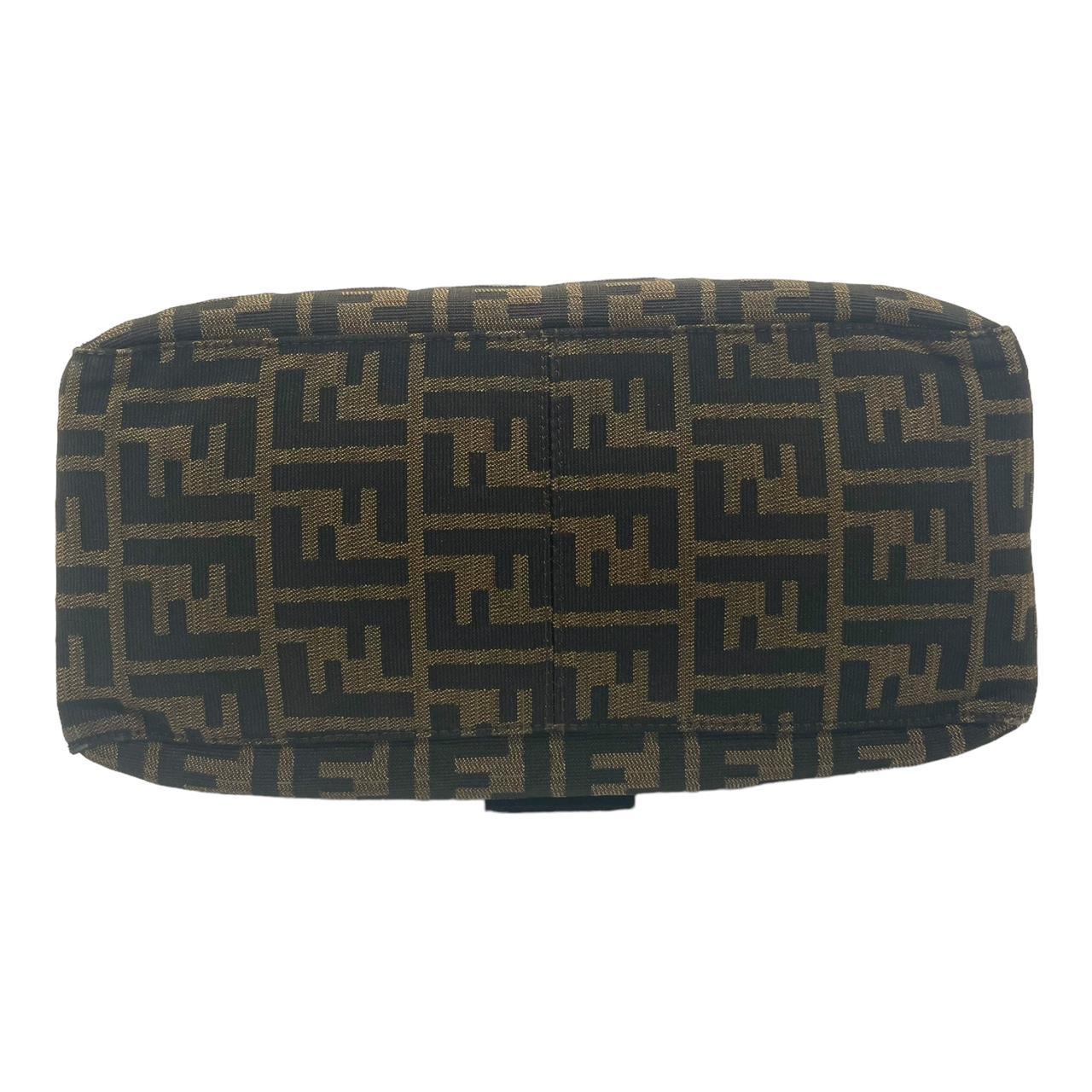 Fendi Baguette Shoulder Bag Brown Black Monogram Canvas