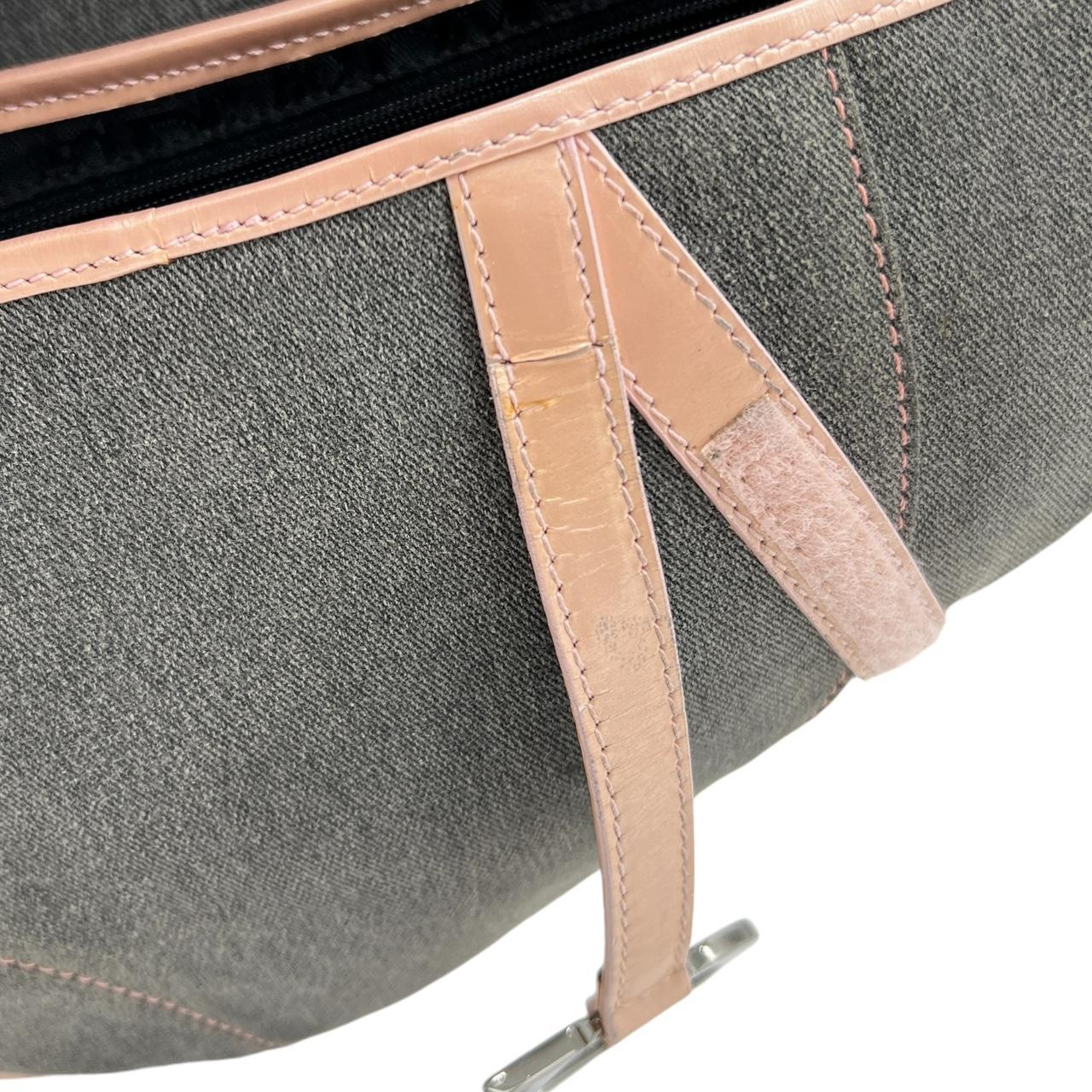 Dior Gray Denim & Pink Leather Classic Saddle Bag - Outfit Repeater