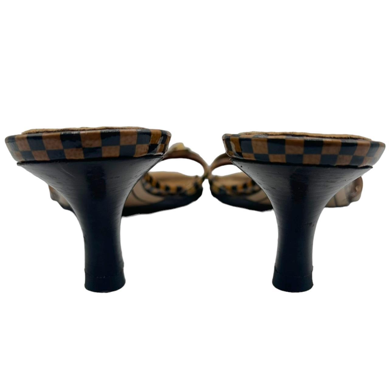 Louis Vuitton Damier Ebene Kitten Heel Sandals