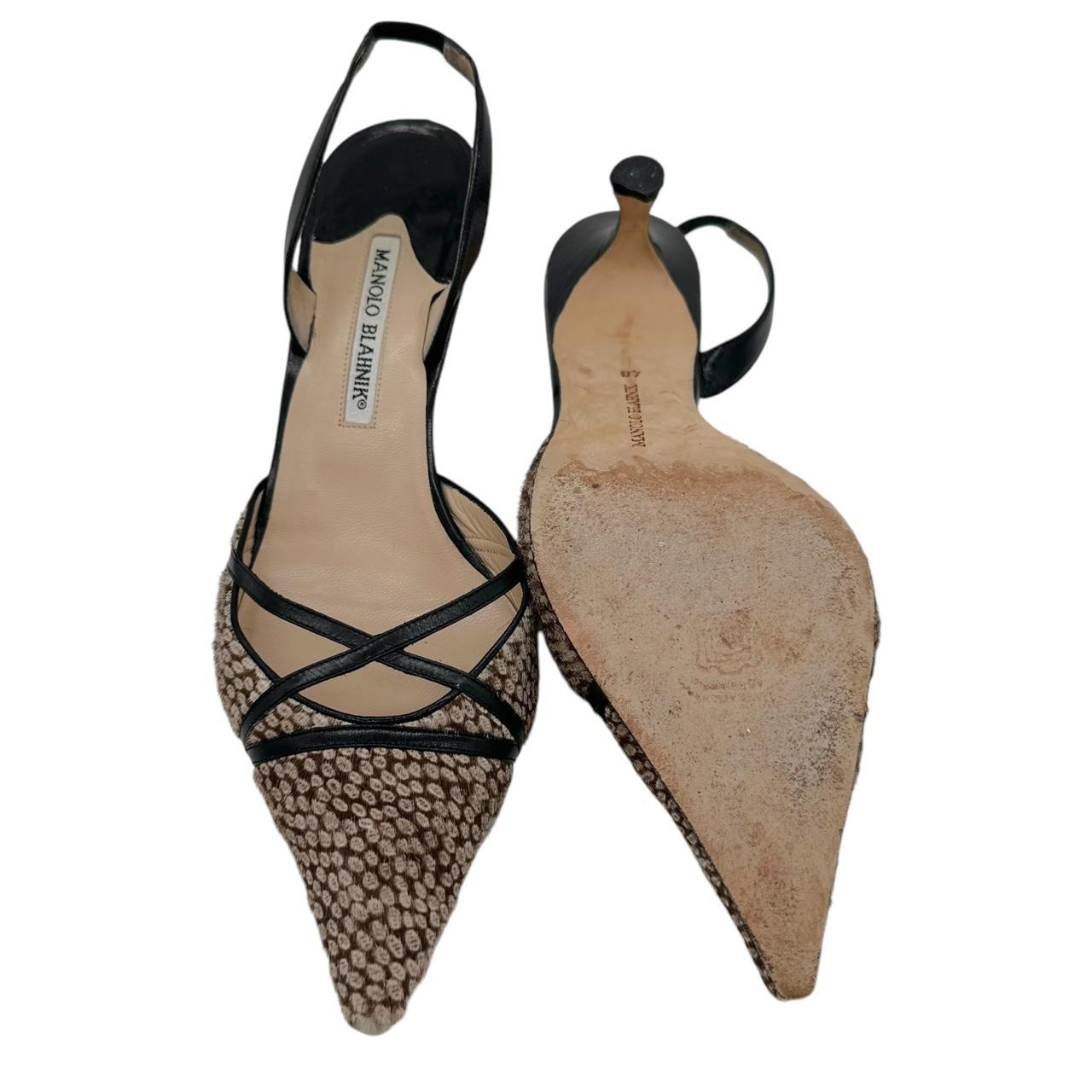 Manolo Blahnik Ponyhair Strappy Slingback Kitten Heels - Outfit Repeater