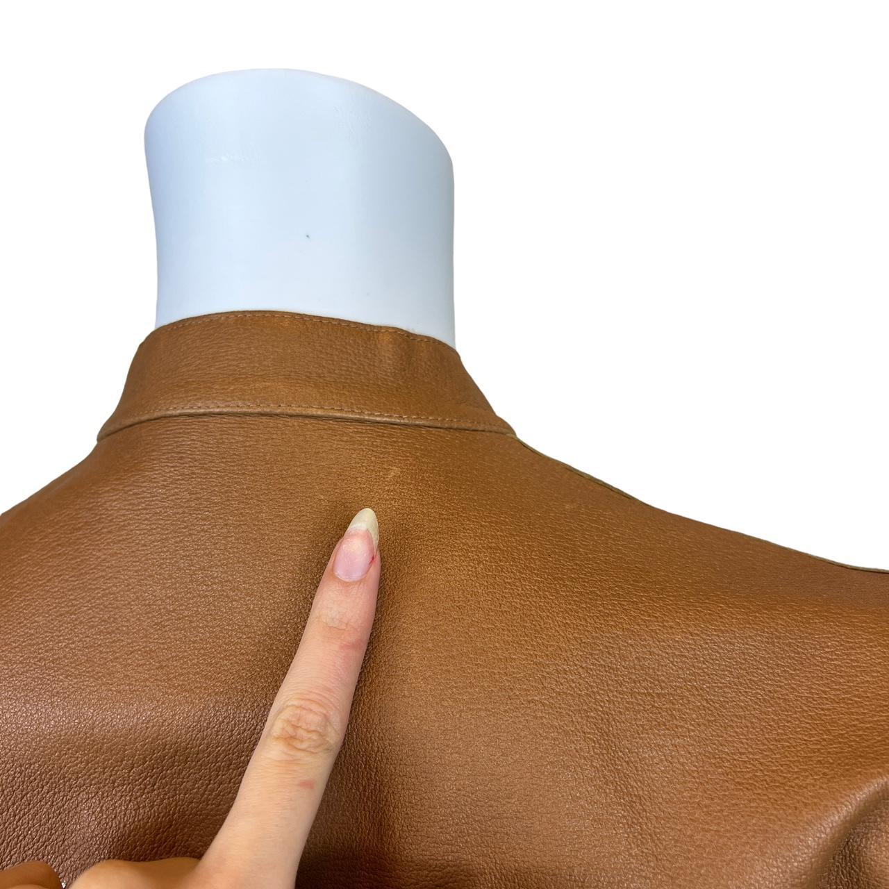 Miu Miu Tan Leather Western Style Jacket with Cream Stitching - Outfit Repeater