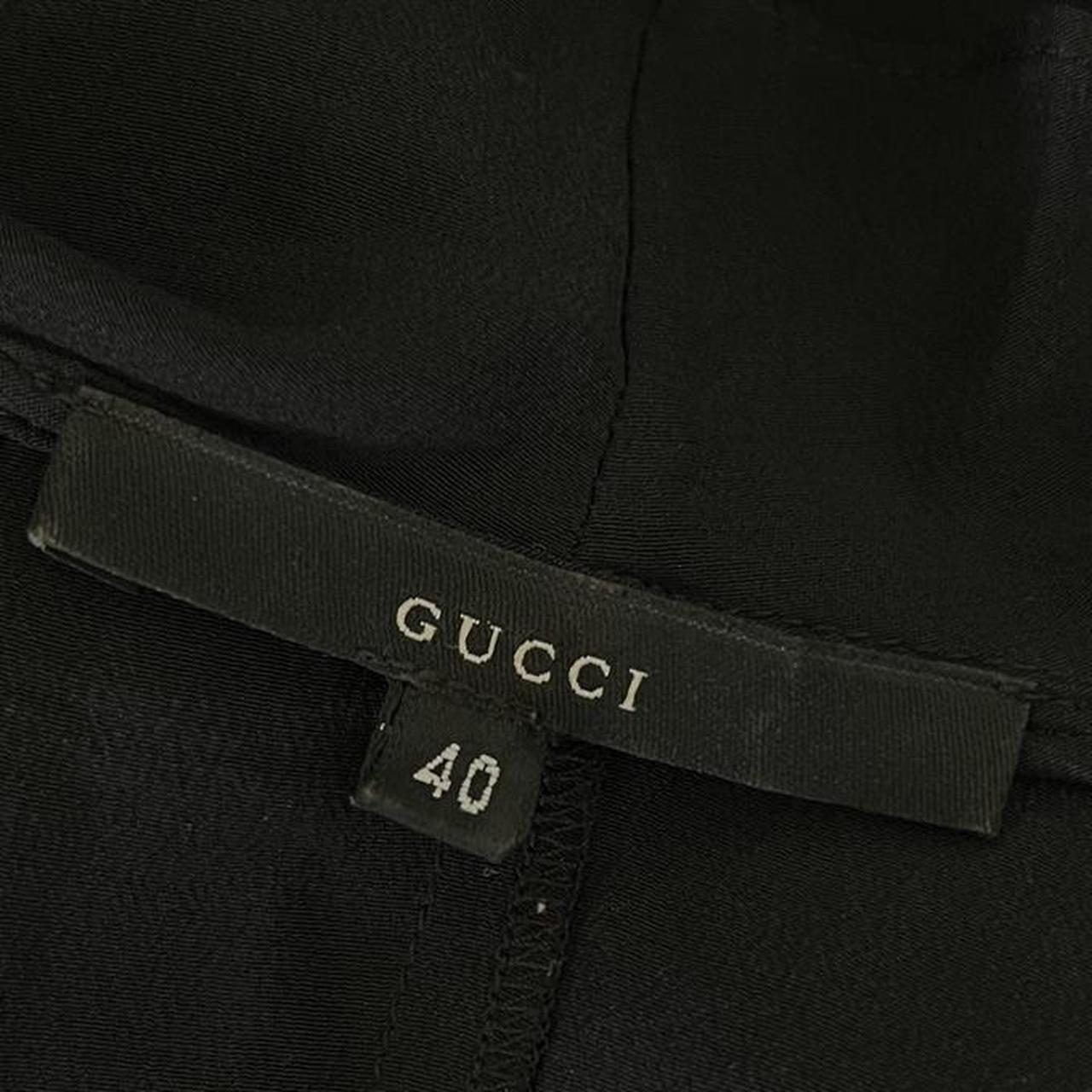 Gucci by Tom Ford S/S 1999 Black Silk Ruffle Trim Blouse - Outfit Repeater