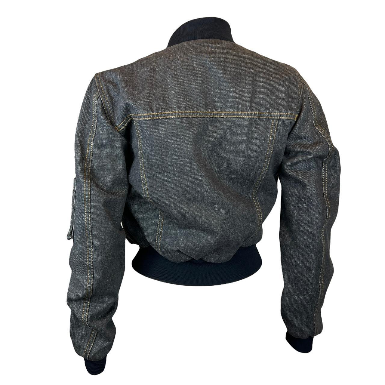 Dolce & Gabbana Dark Denim Cropped Bomber Jacket - Outfit Repeater