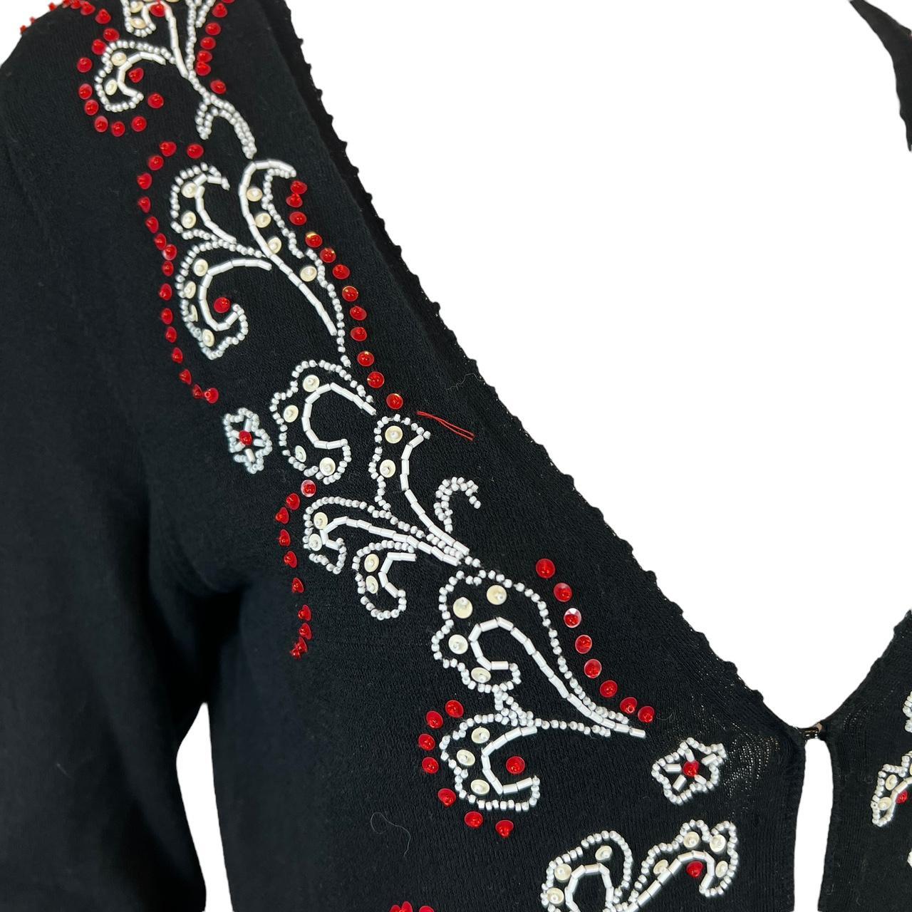 Vivienne Tam Beaded Open Front Cardigan Top - Outfit Repeater