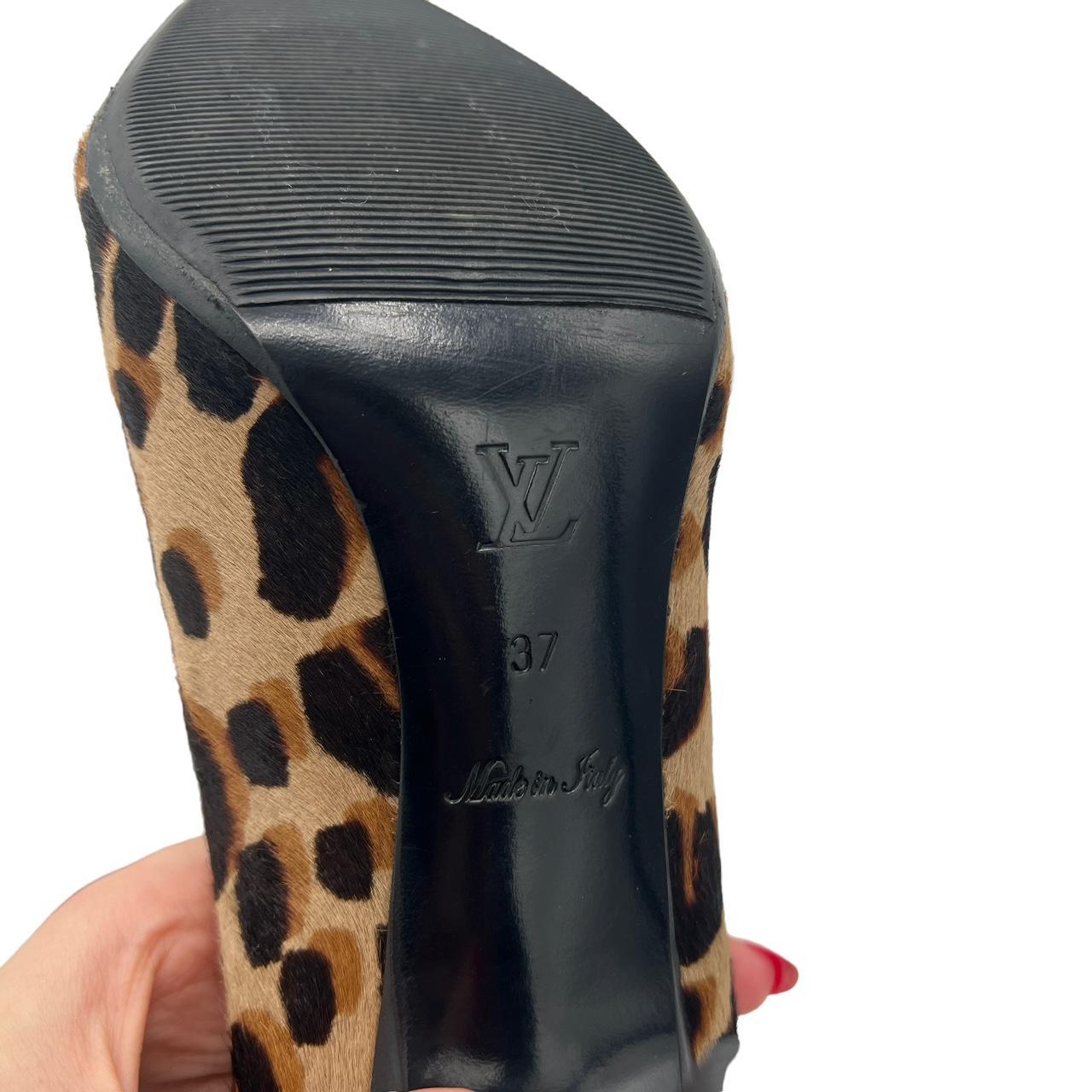 Louis Vuitton Leopard Print Pointed Toe Logo Heels - Outfit Repeater