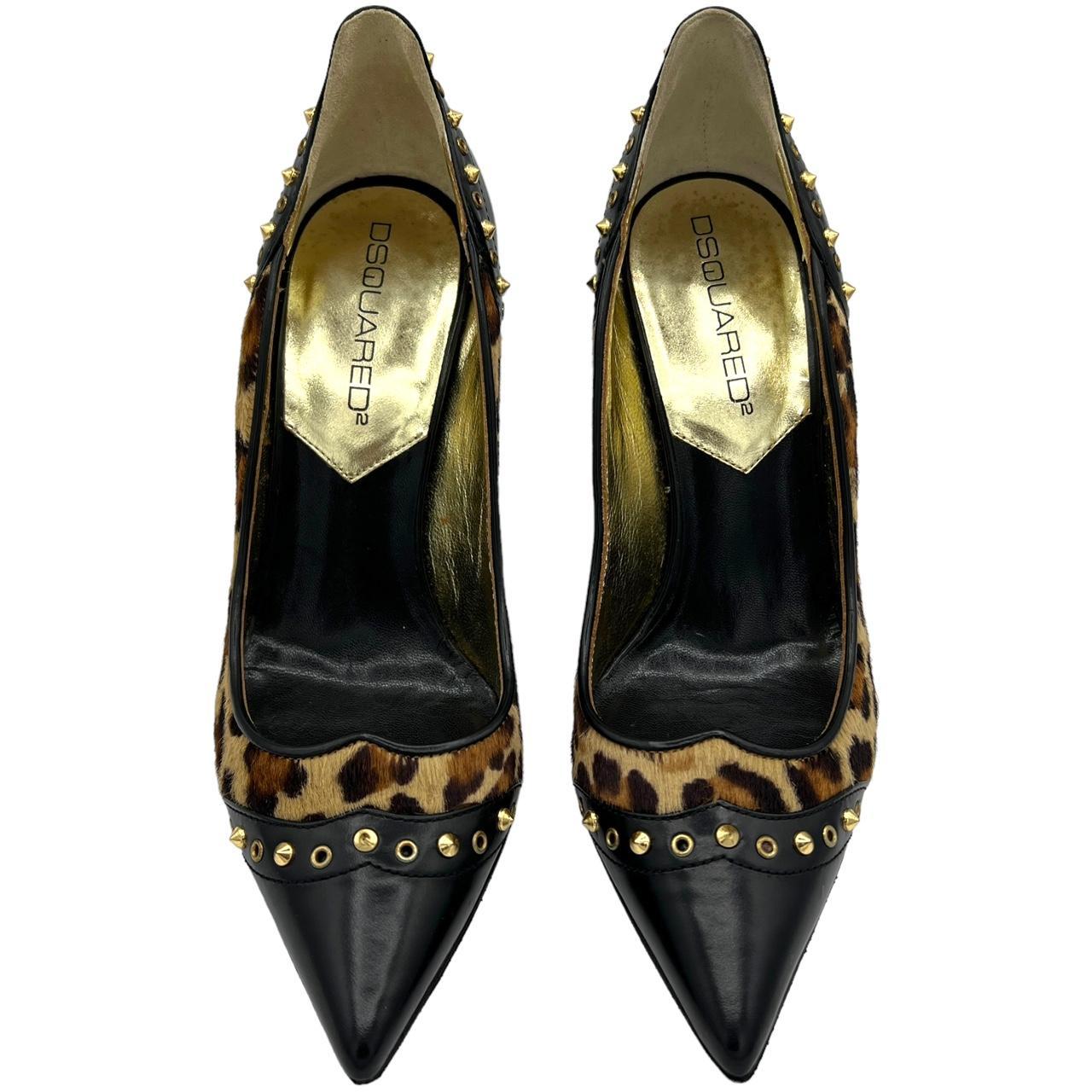 Dsquared2 Studded Leopard Print Heels