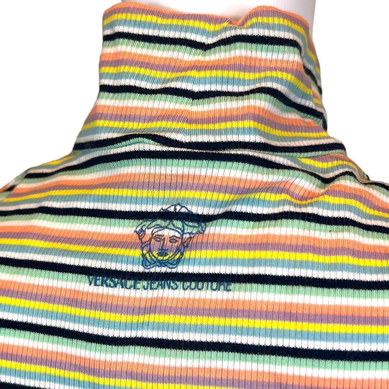 Versace Jeans Couture Multicolor Striped Sleveless Turtleneck Tank