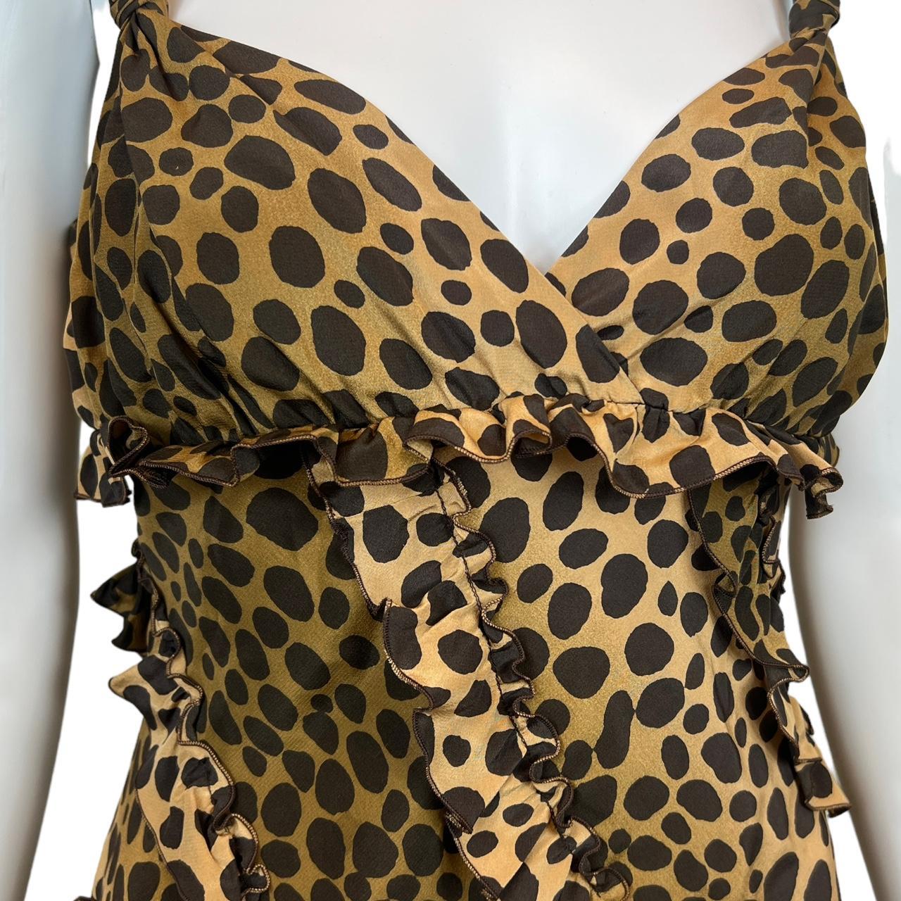 Moschino Cheap & Chic Leopard Printed Frilly Silk Blouse - Outfit Repeater