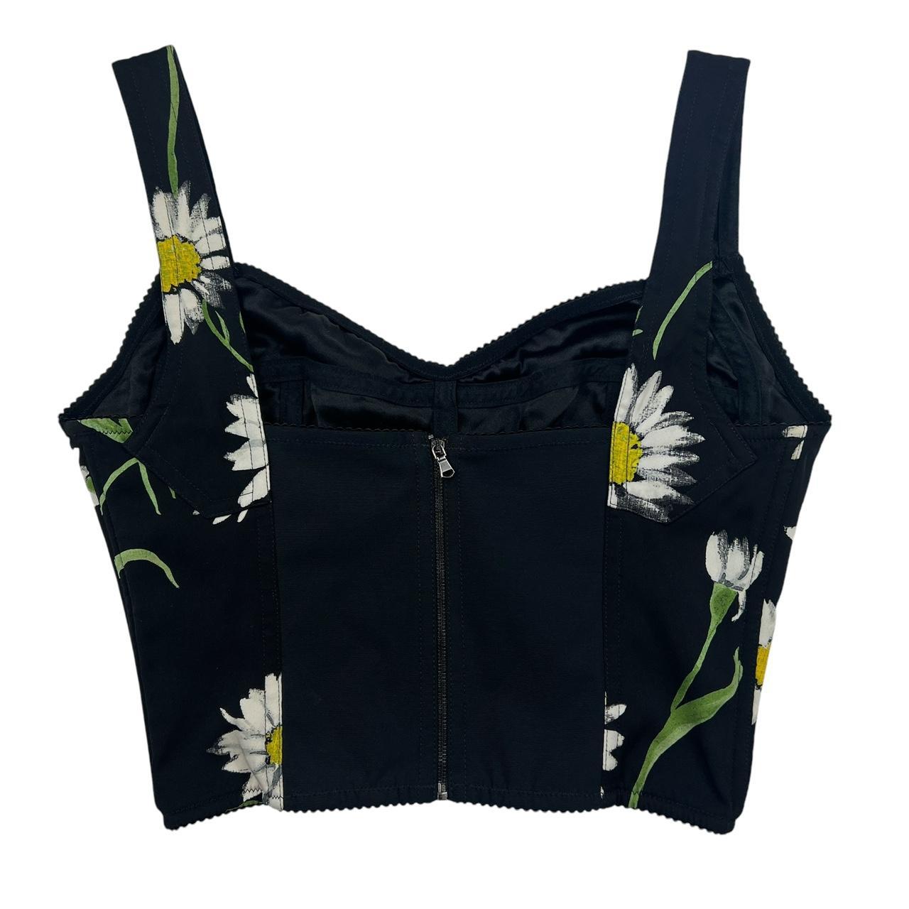 Dolce & Gabbana Daisy Print Cropped Bustier Top