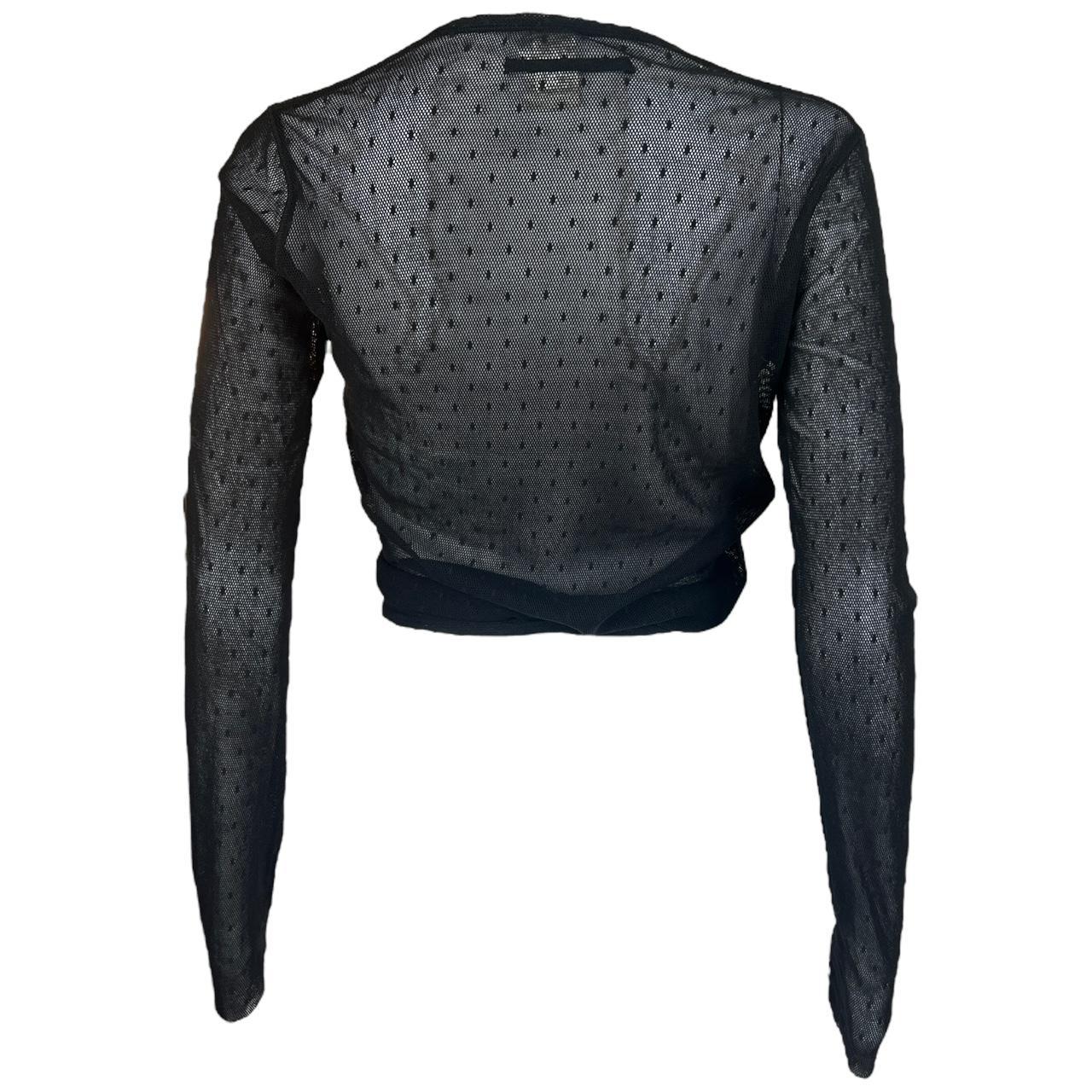 Jean Paul Gaultier Soleil Black Sheer Mesh Wrap Blouse