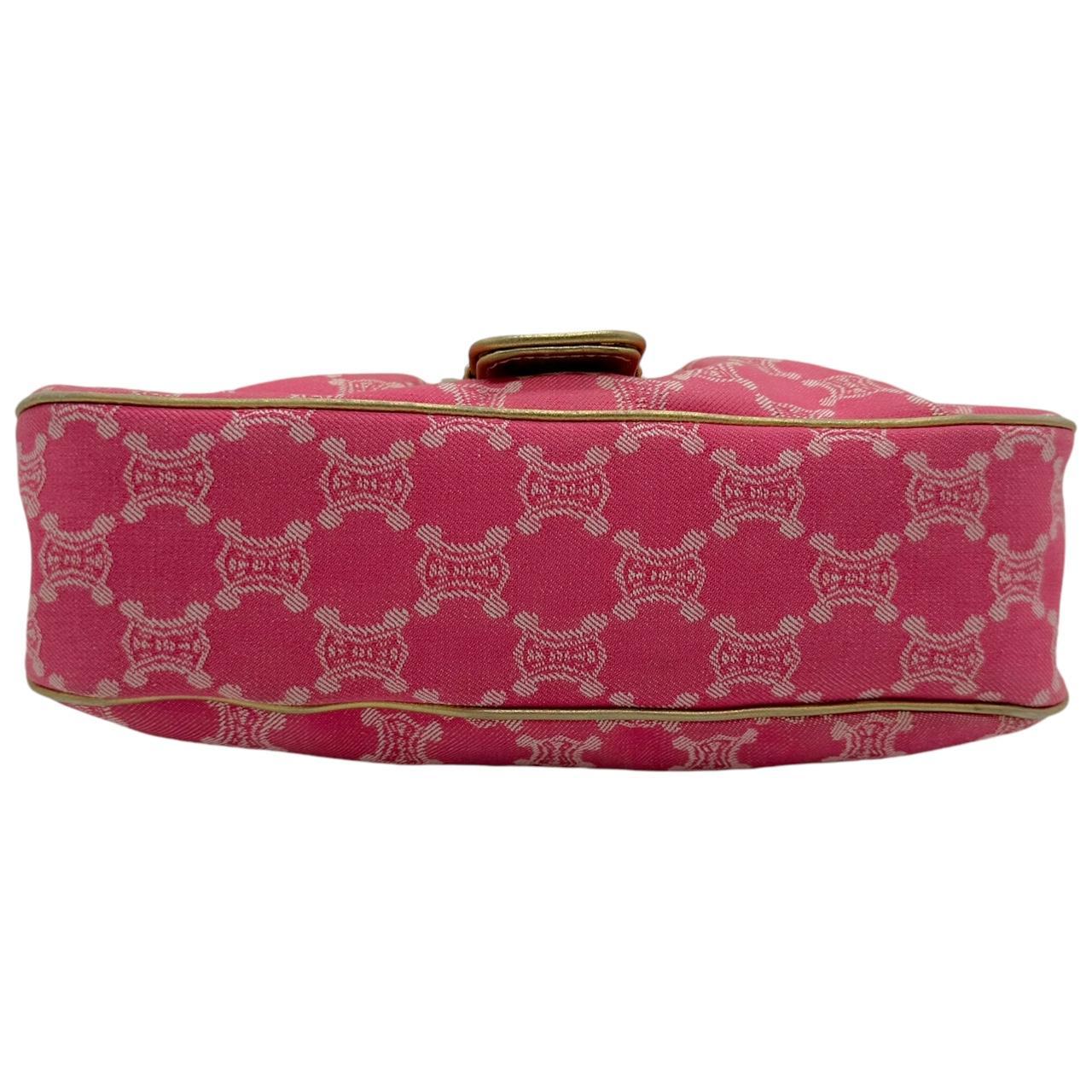 Celine Pink Gold Monogram Shoulder Bag
