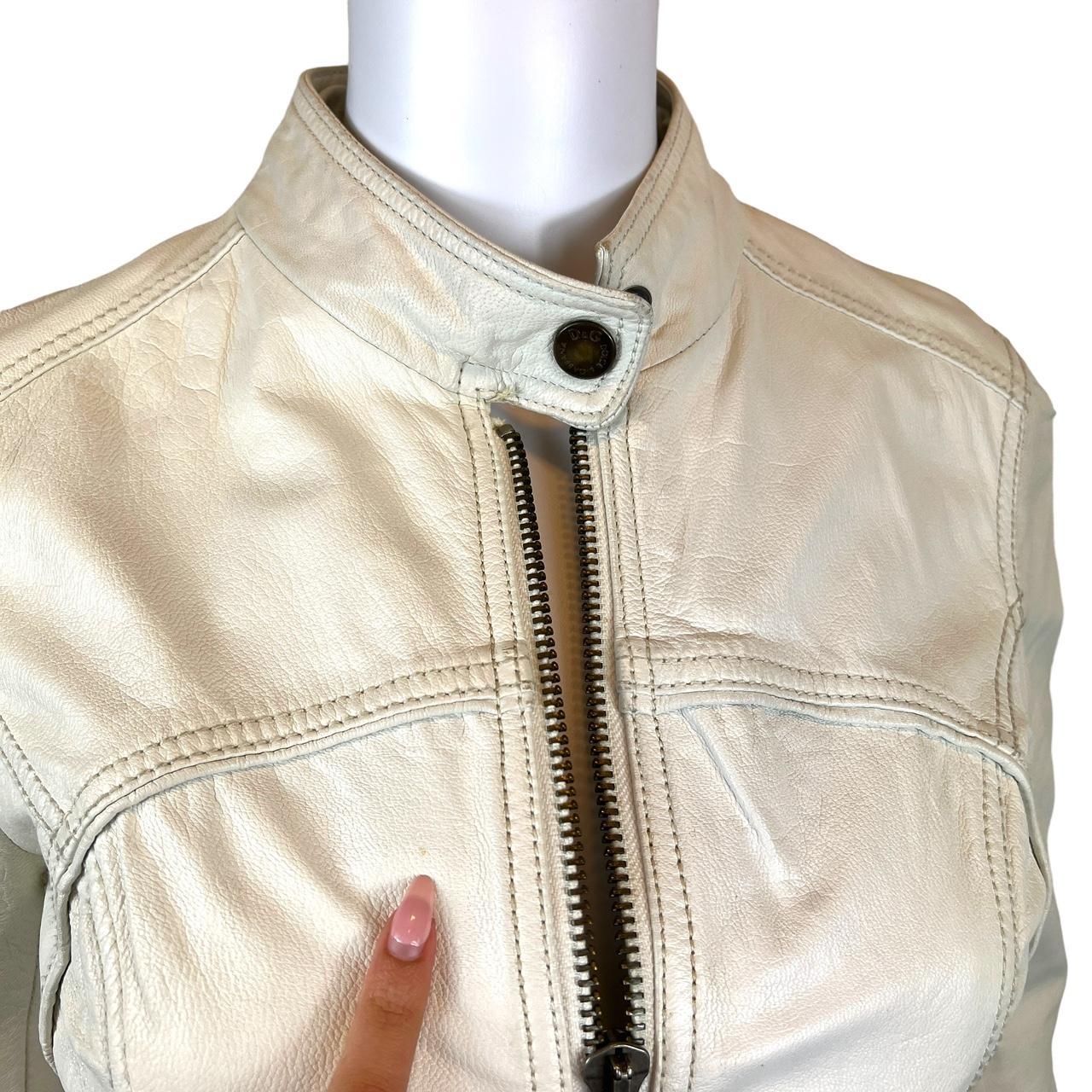 Dolce & Gabbana D&G Cream White Leather Bomber Jacket - Outfit Repeater