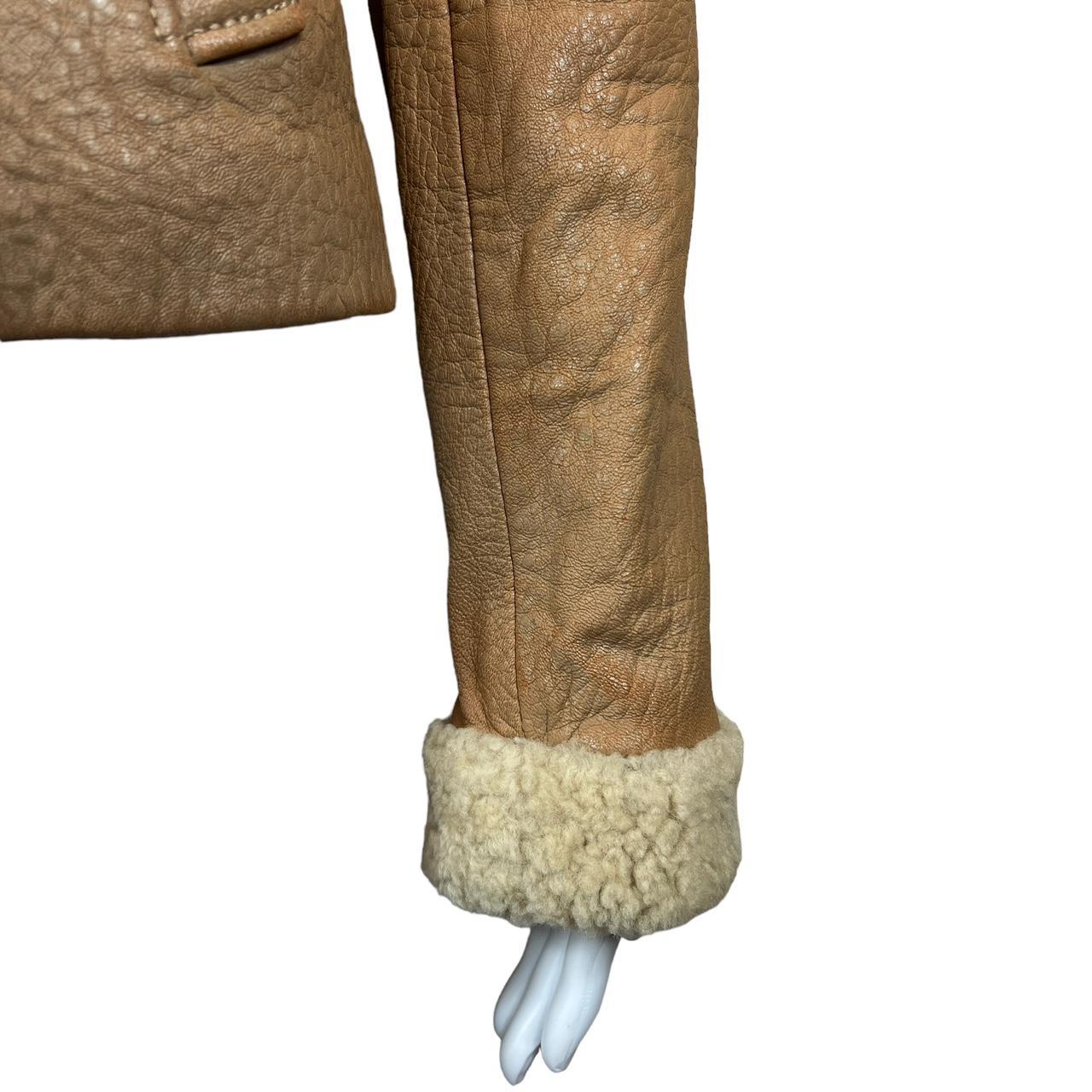 Dolce & Gabbana D&G Jeans Tan Leather Jacket with Shearling Trim - Outfit Repeater