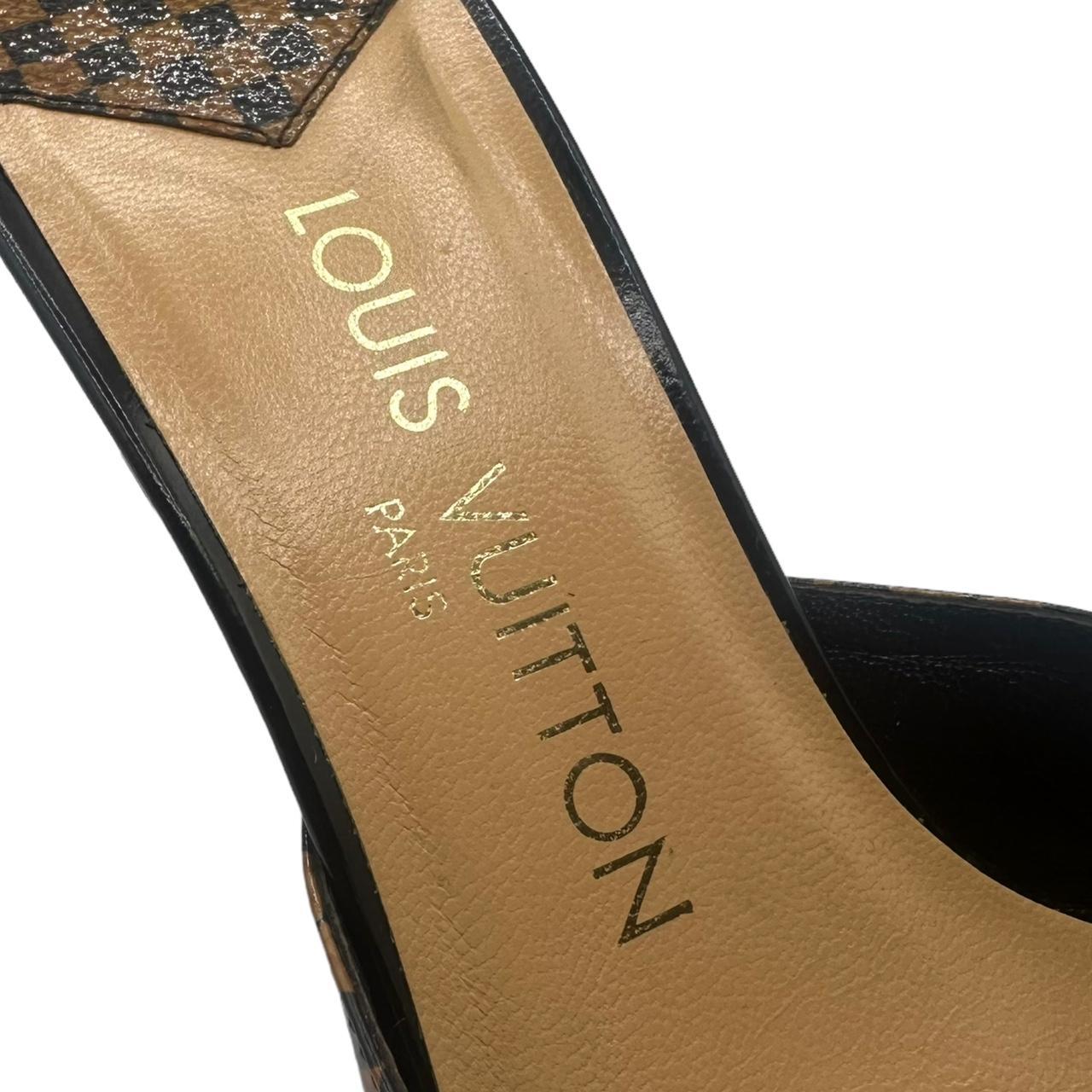 Louis Vuitton Damier Ebene Heeled Sandals