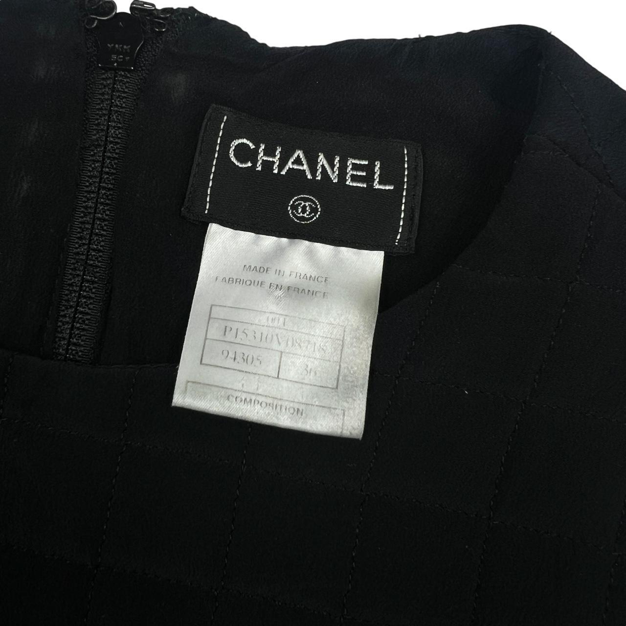 Chanel Black Chocolate Bar Quilted Silk Vest Top