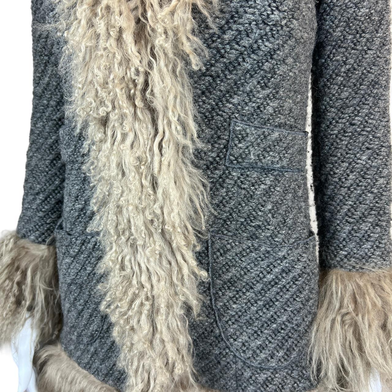 Dolce & Gabbana Gray Knit Penny Lane Jacket with Fur Trim - Outfit Repeater