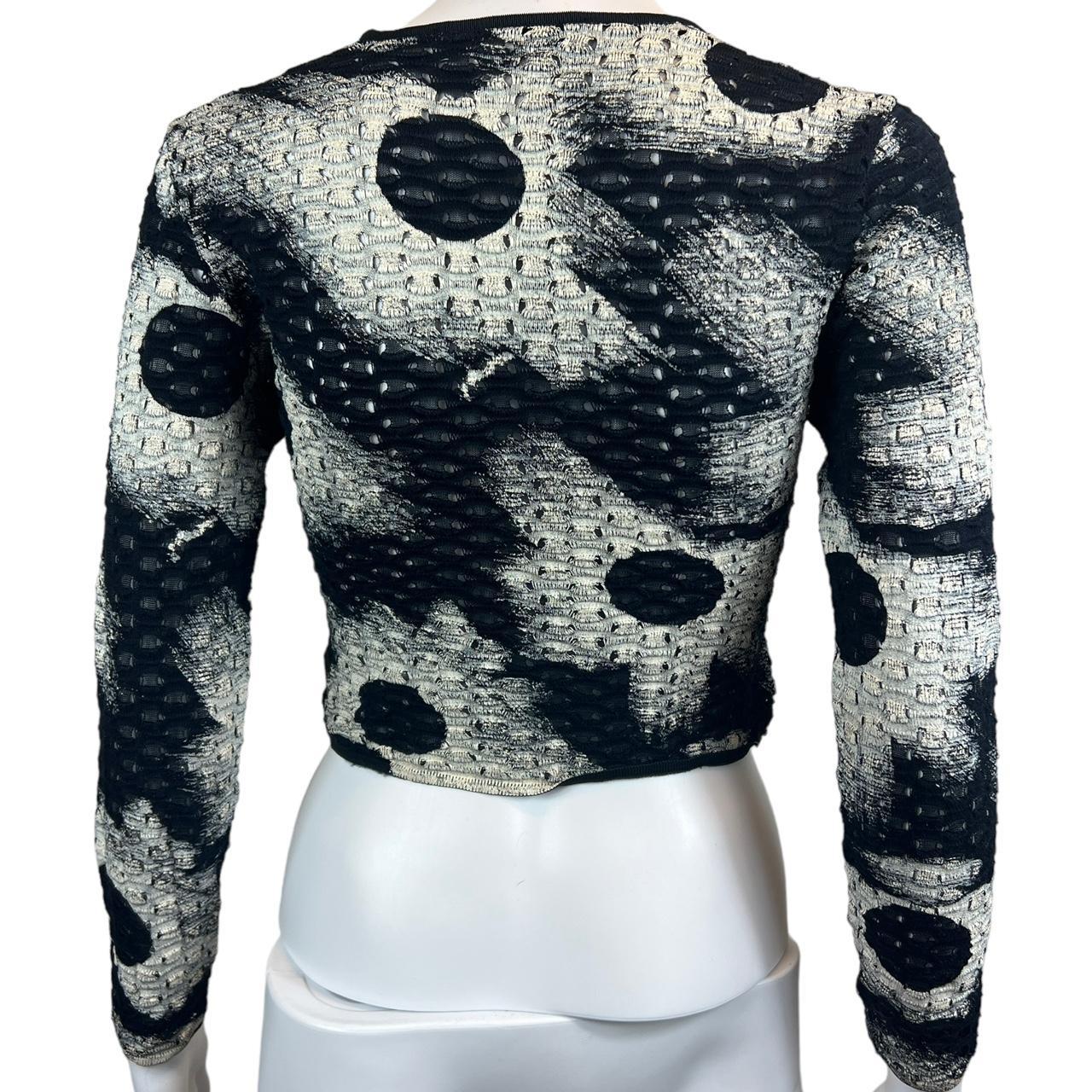 Christian Dior by John Galliano Spring 2001 Printed Knit Crop Sweater