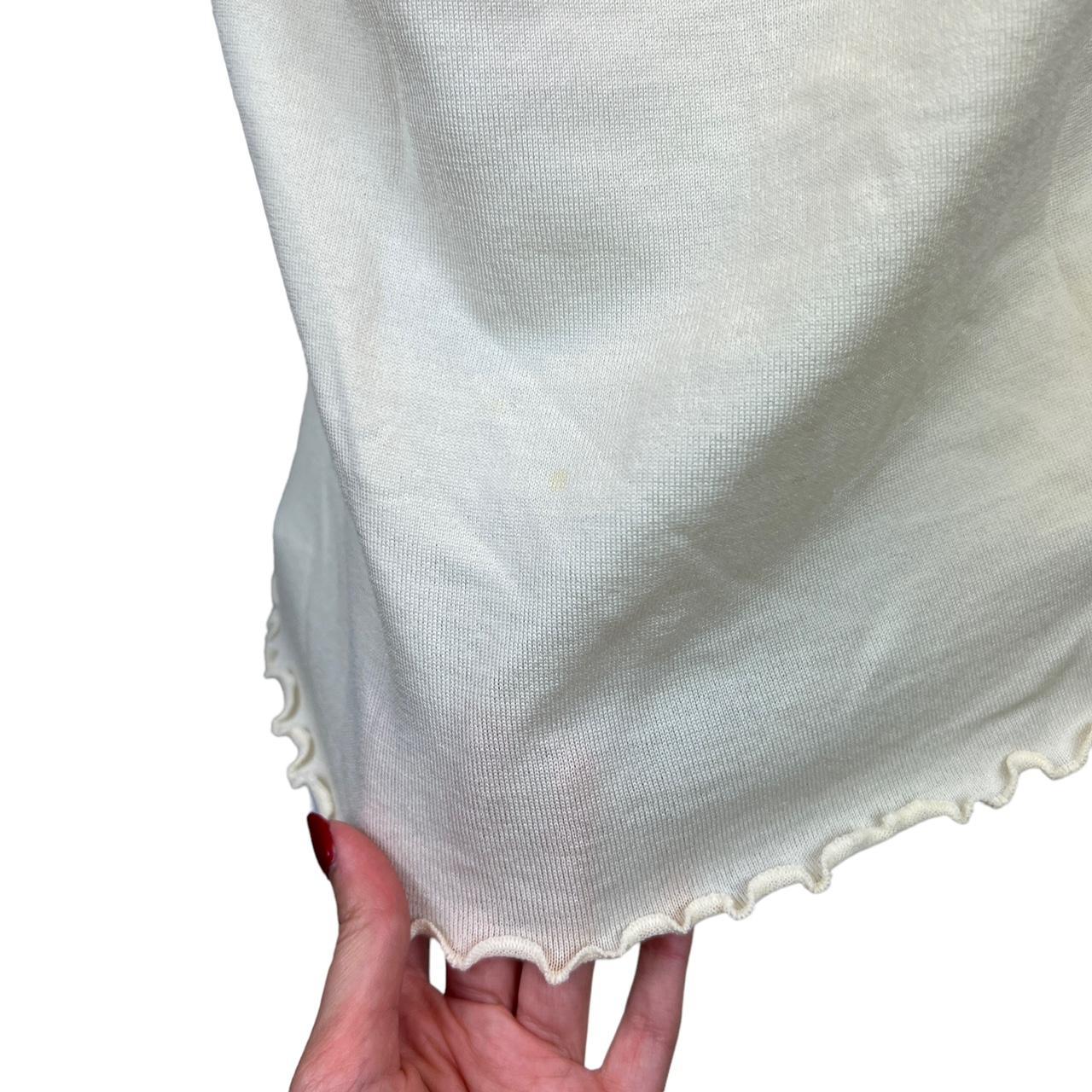 Gucci By Tom Ford 1999 Ivory Lettuce Edge Off The Shoulder Top - Outfit Repeater