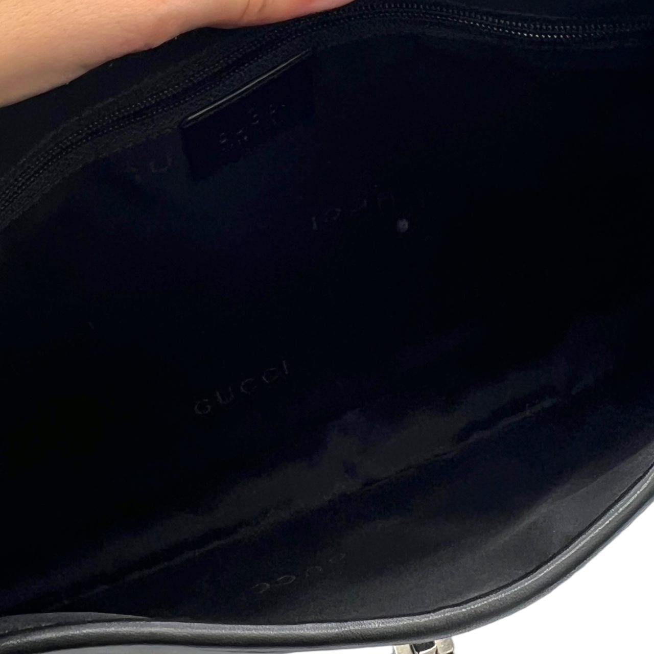 Gucci Black Leather Jackie Bag With Chain Strap