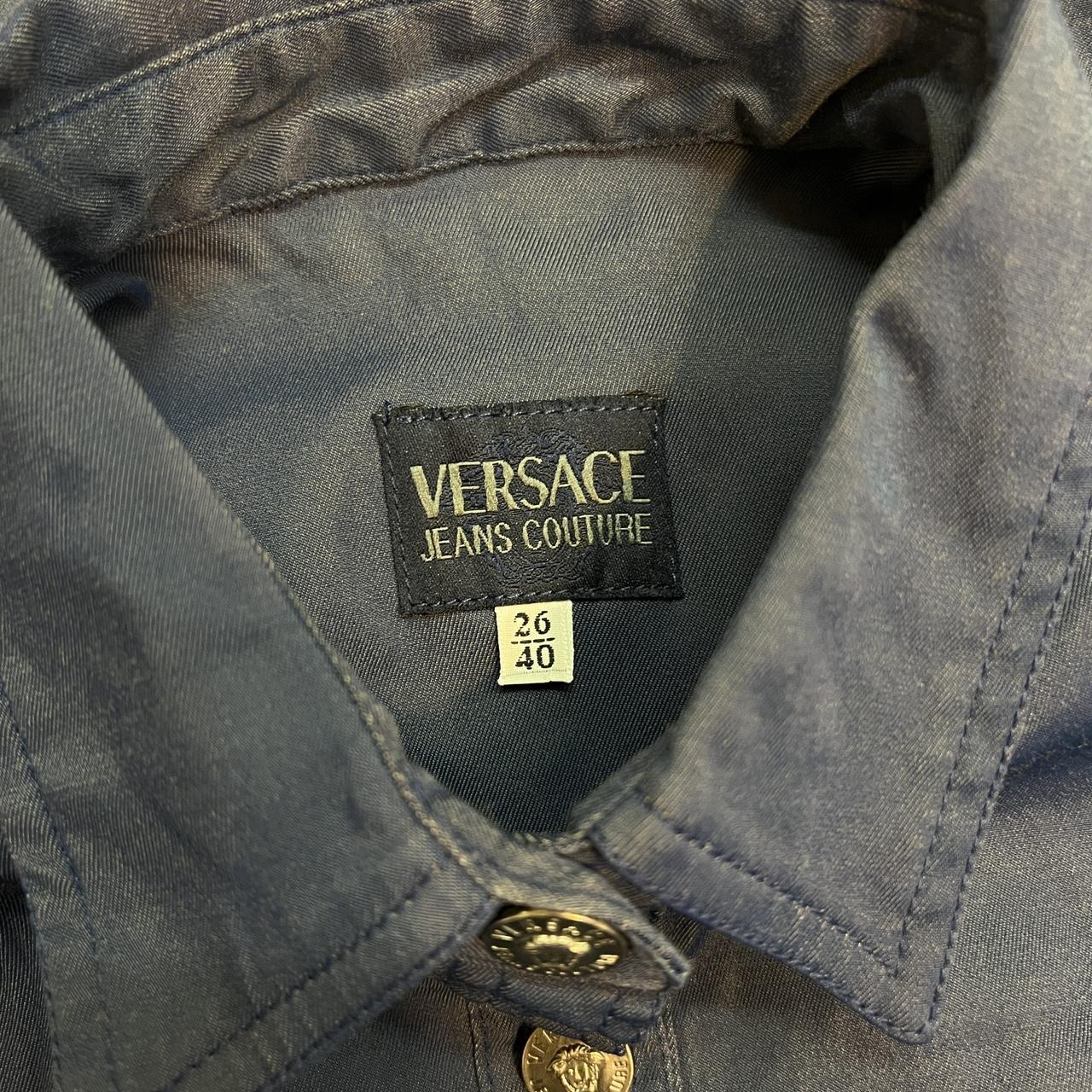 Versace Jeans Couture Blue Canvas Button Up Mini Dress - Outfit Repeater