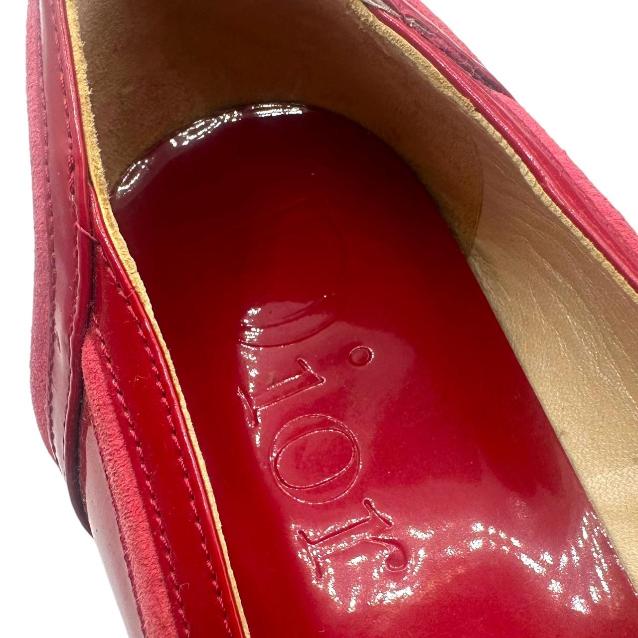 Christian Dior Red Patent Leather Ballet Flats Size 37