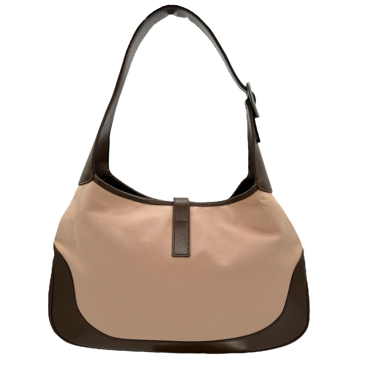 Gucci by Tom Ford Jackie Pink Brown Canvas Leather Bag
